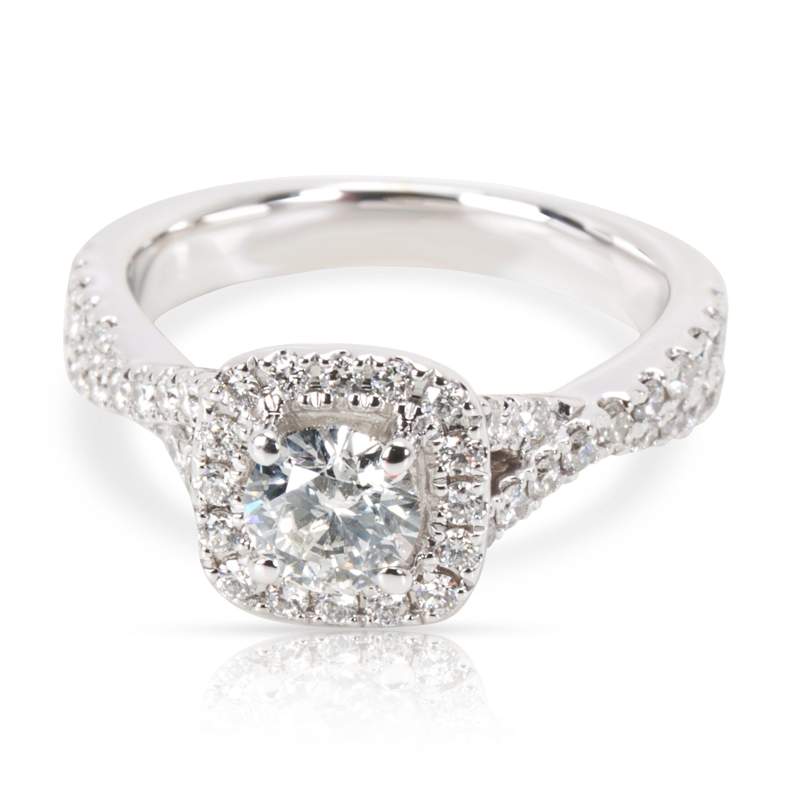 image of Vera Wang Love Collection Diamond Engagement Ring In 14K White Gold 1 Ct, Women's