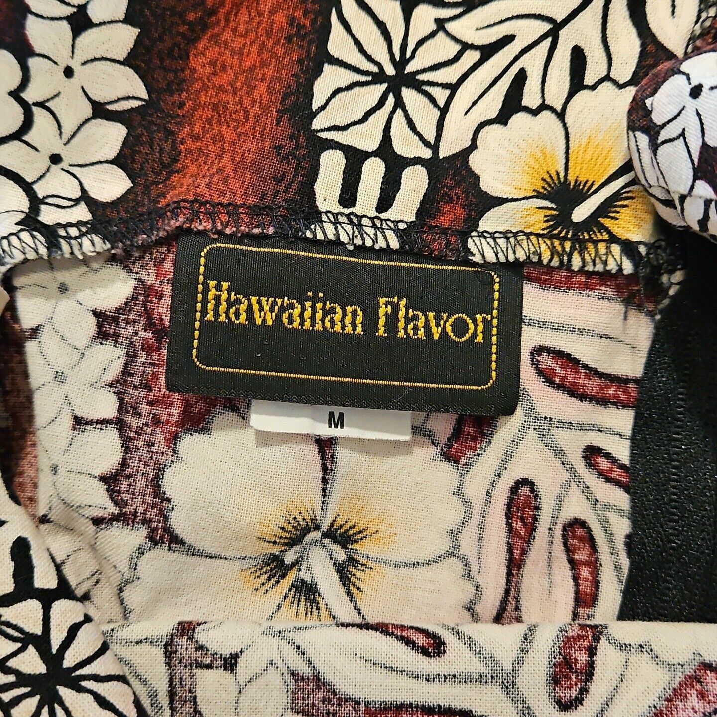 Vintage Hawaiian Flavor Tapa Cloth Print Dress M Brown Handmade Slee Size M / US 6-8 / IT 42-44 - 12 Thumbnail