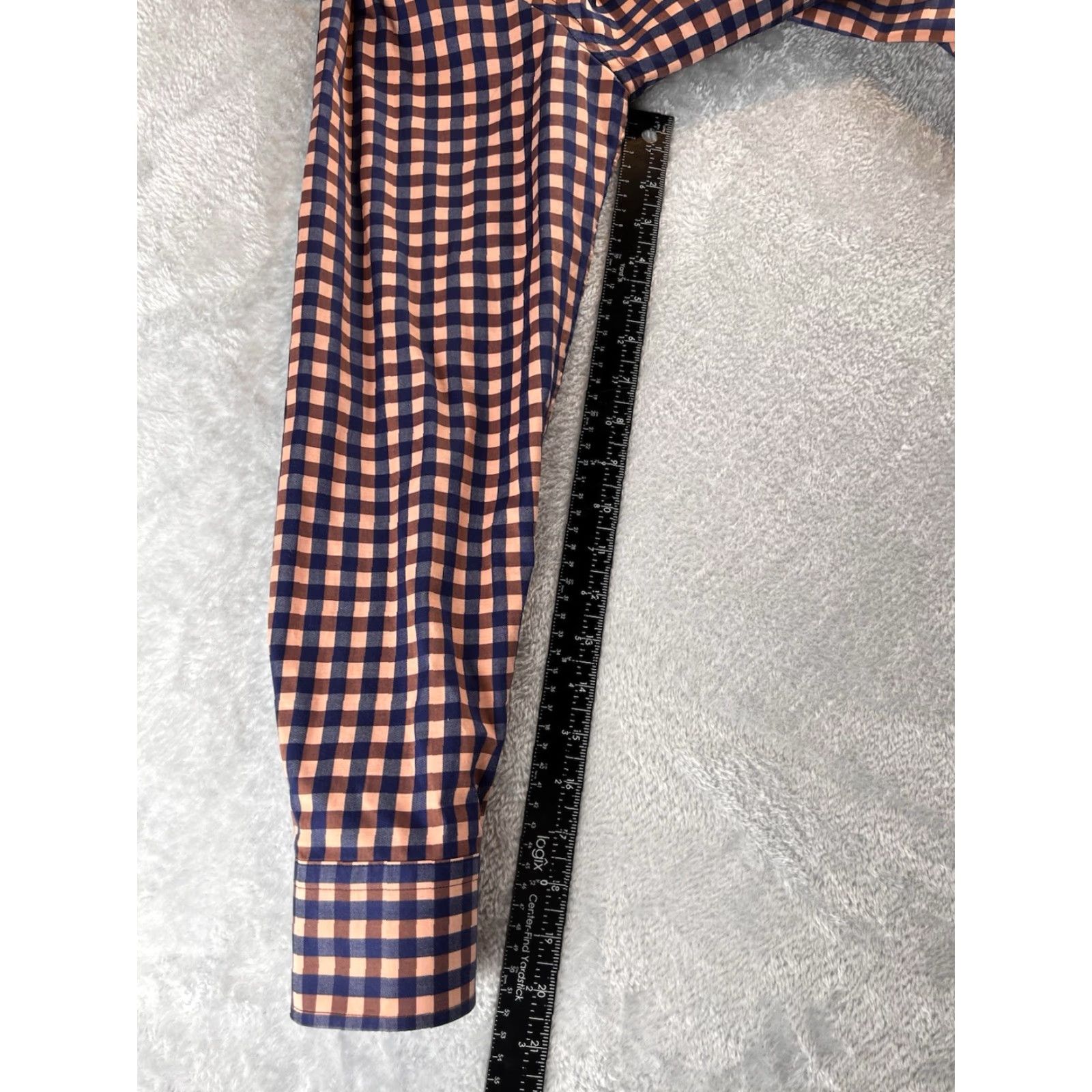 Johnston & Murphy Johnston & Murphy Button-Up Cotton Shirt Mens L Rust Navy Preppy Size US L / EU 52-54 / 3 - 6 Thumbnail