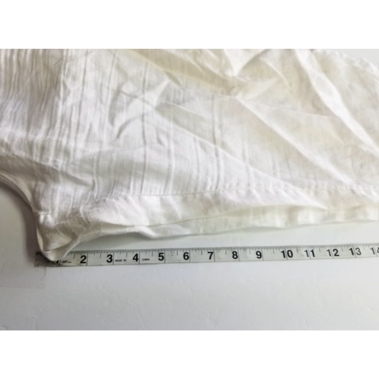 Vintage Rachel Roy Linen Pants Women Large White 100% Linen Breathable Elastic Waist Pockets Drawstring Straight Set Size 36" / US 14 / IT 50 - 4 Thumbnail
