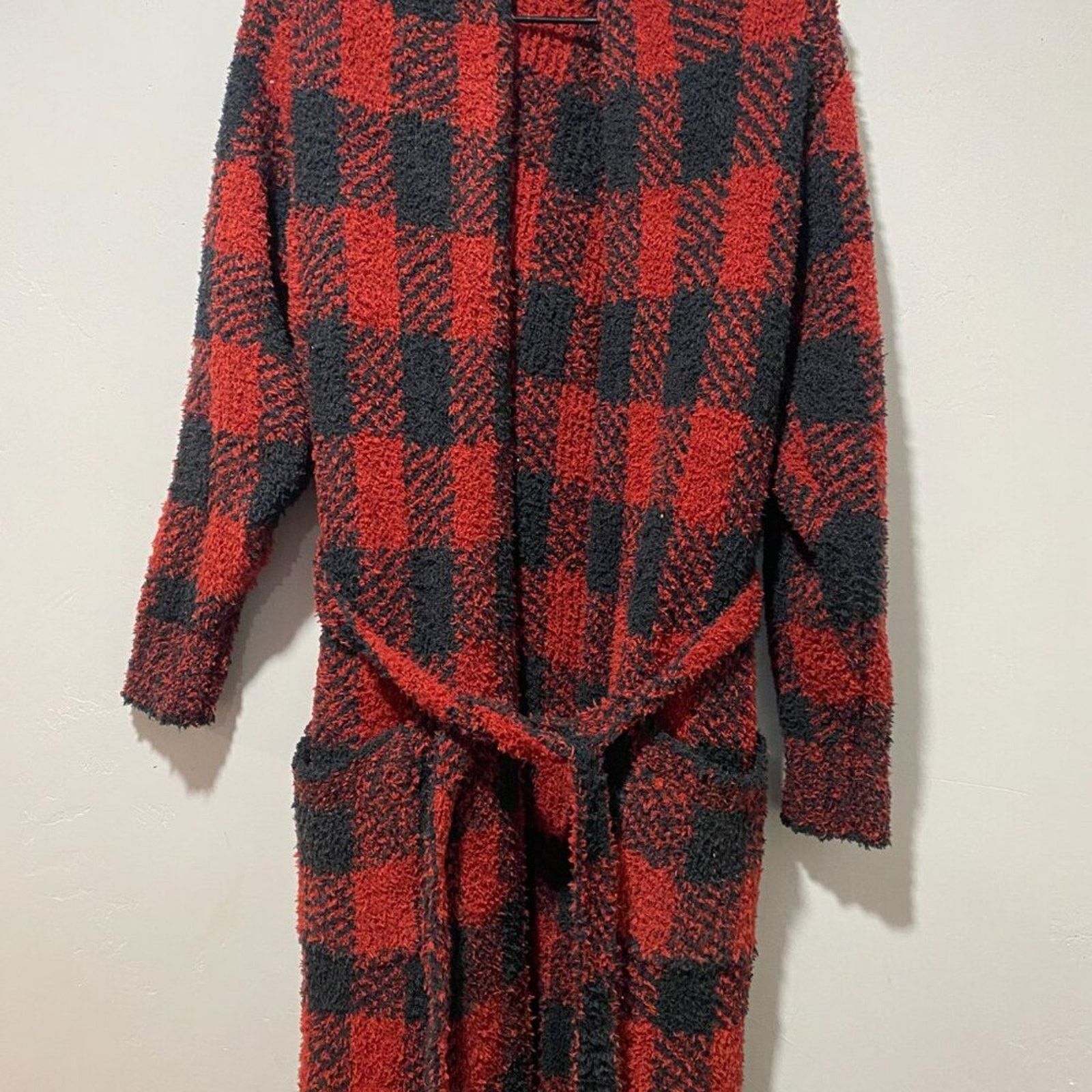 SKIMS Skims Brick Buffalo Check Cozy Knit Unisex Robe Size S/M Size ONE SIZE - 3 Thumbnail