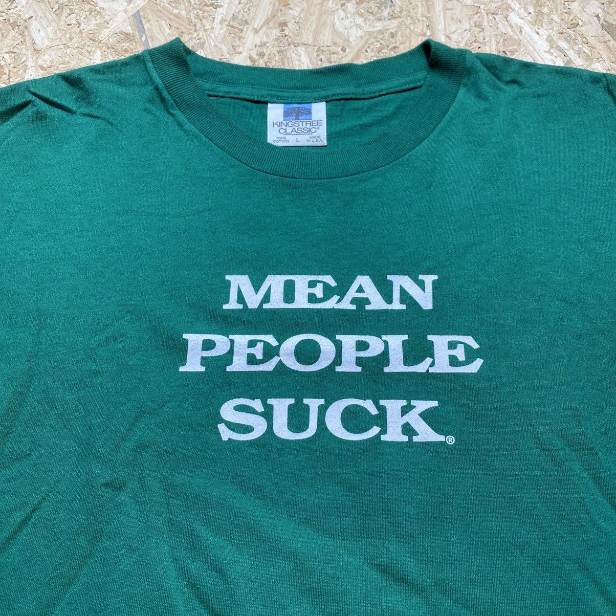 Vintage Vintage 90s Wording "Mean People Suck" Tee Size US L / EU 52-54 / 3 - 1 Thumbnail