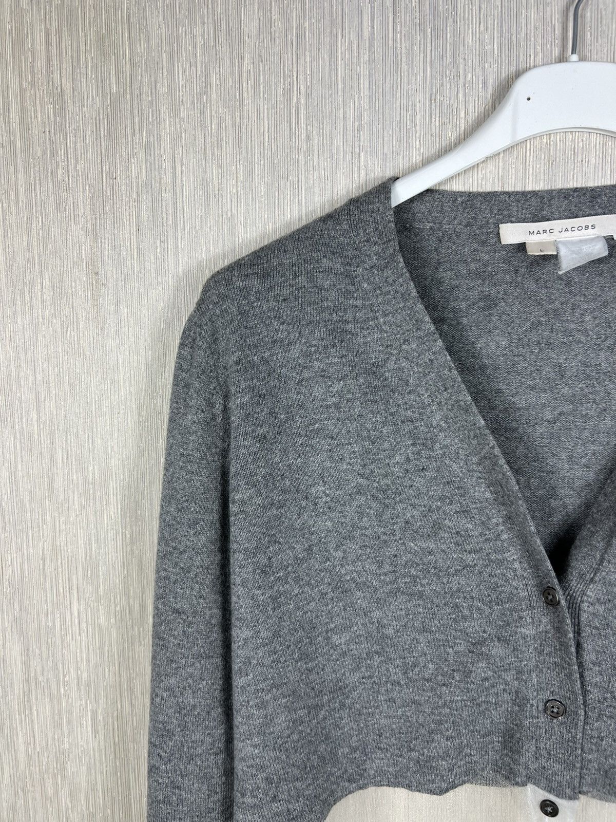 Marc Jacobs Marc Jacobs wool cashmere knit transparent cardigan sweater Size L / US 10 / IT 46 - 4 Thumbnail