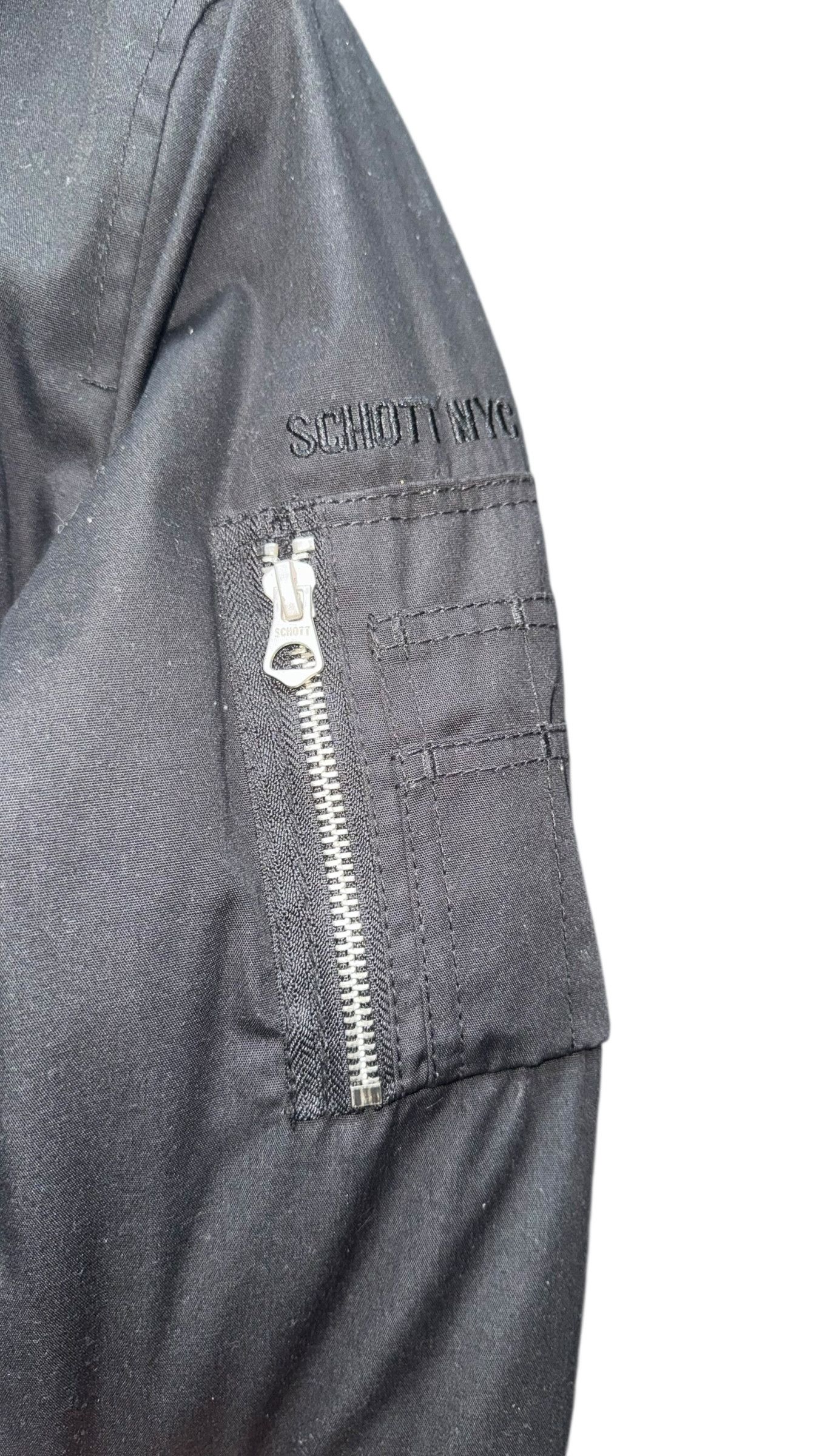 Schott Schott NYC - Air Black Bomber Flight Jacket Size US L / EU 52-54 / 3 - 3 Thumbnail