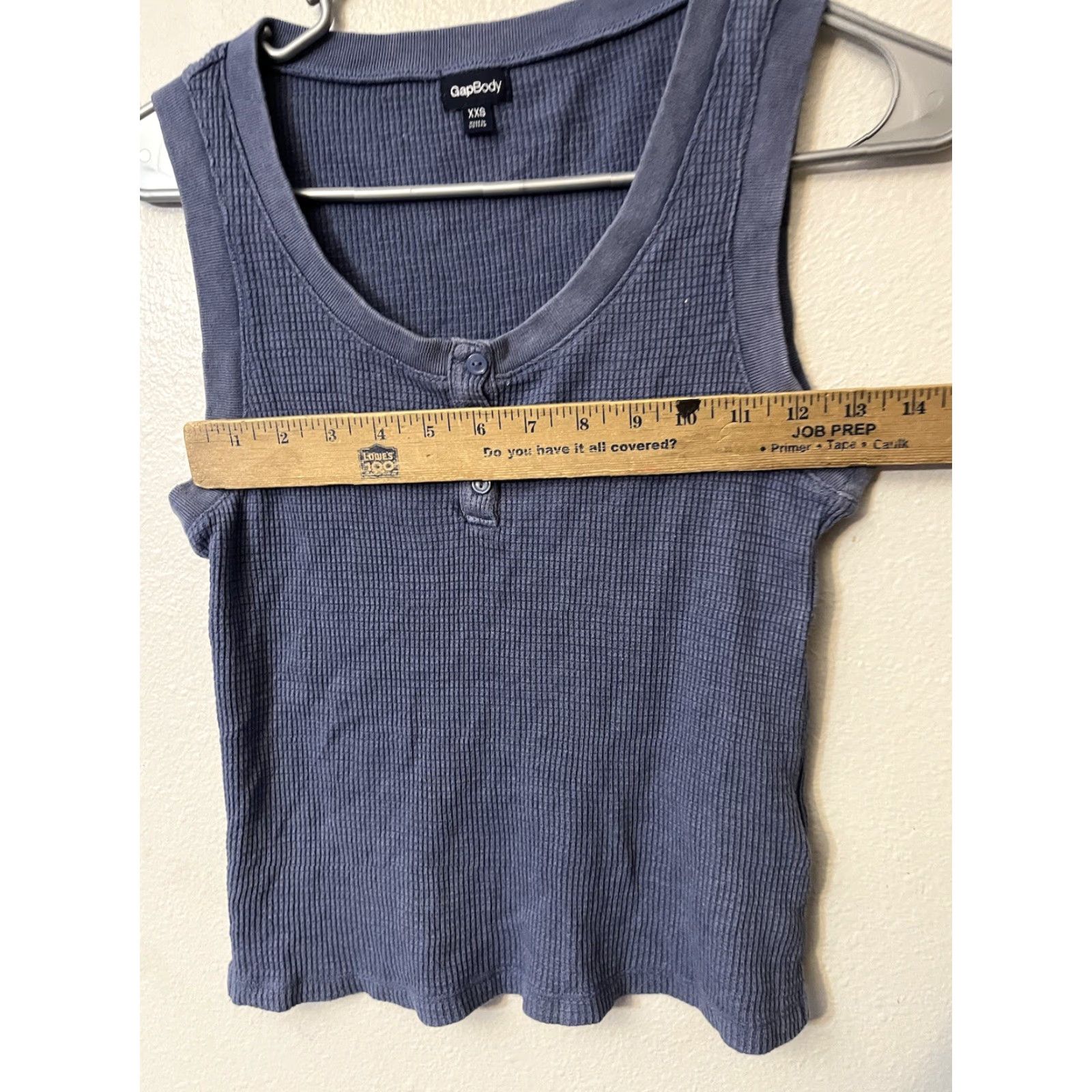 Gap Gap Body Waffle Tank Top Blue XS Women Henley Ribbed Sleeveless Pullover Shirt 2XS Regular Size Size XXS / US 00 / IT 34 - 5 Thumbnail