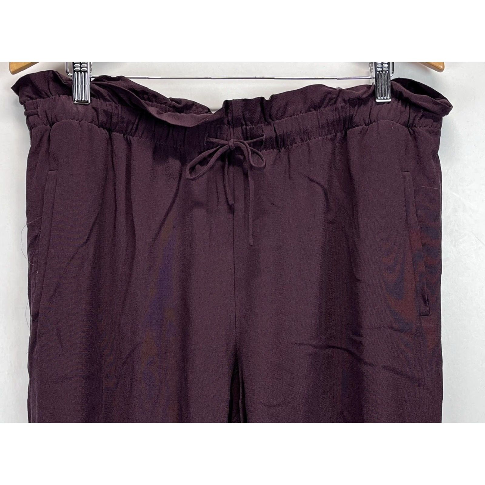 Eileen Fisher Eileen Fisher Tencel Elastic Waist Paperbag Pants Women's Large Dark Purple Size 36" / US 14 / IT 50 - 3 Thumbnail