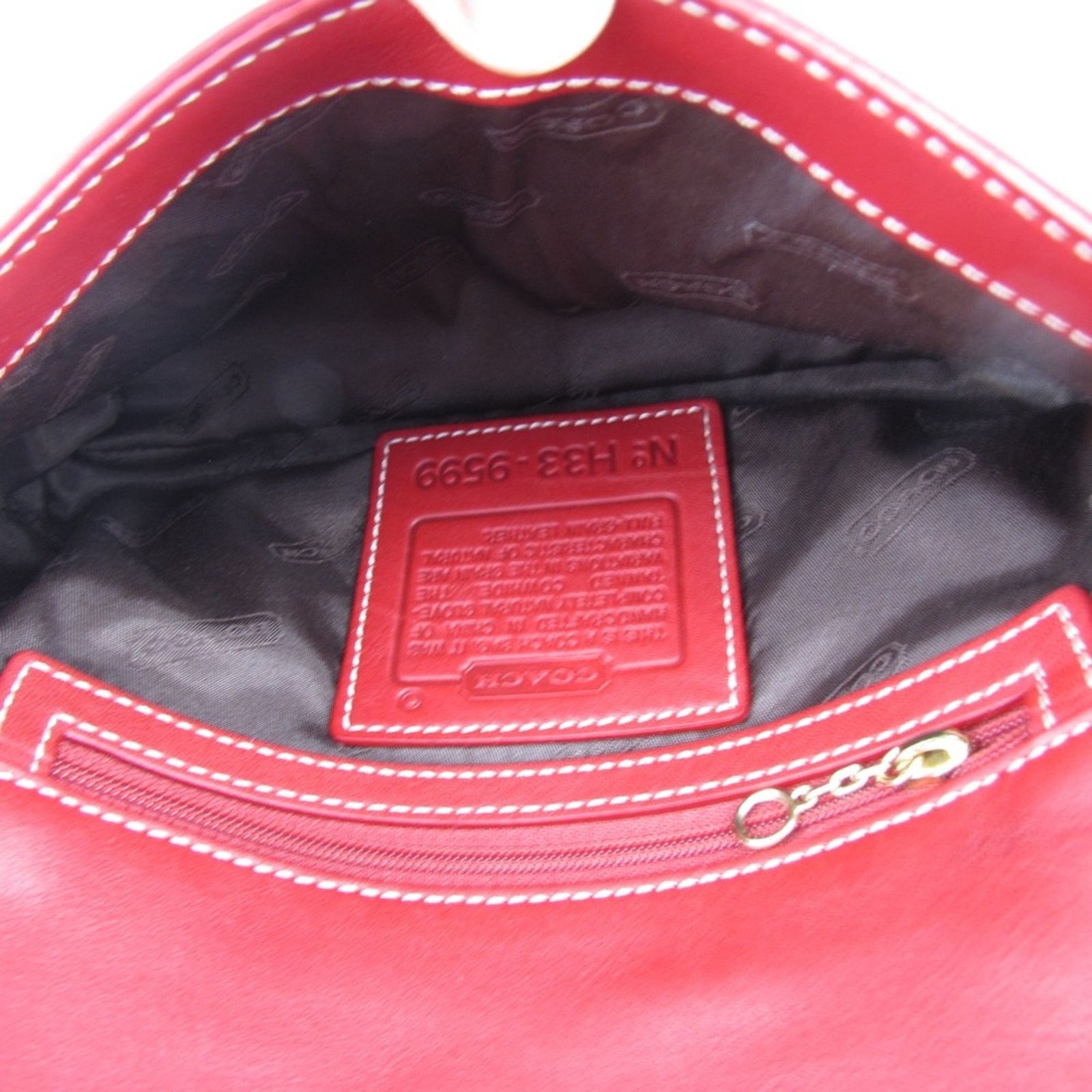 Coach Vintage Coach Red Leather Shoulder/ Crossbody Bag - 9599