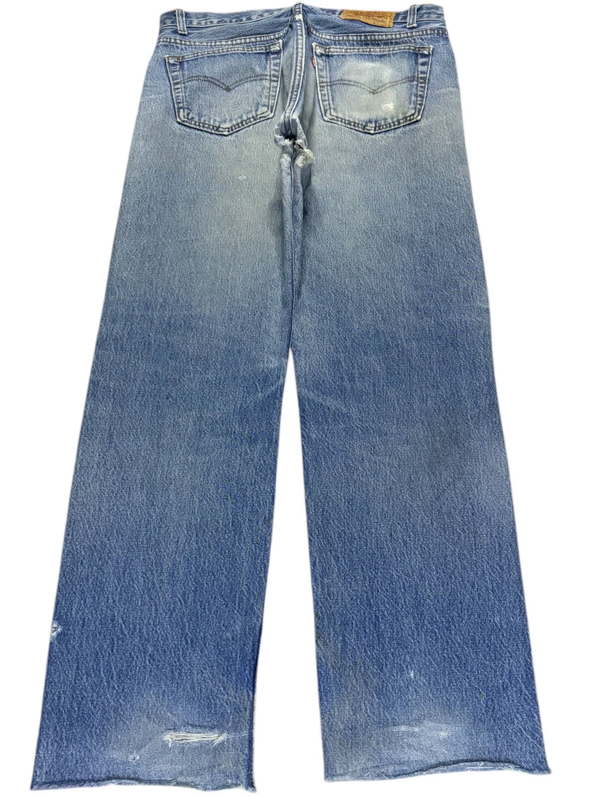 Levi's Vintage 90s Levis 501xx Faded Wash Distress Loose Jeans Size US 33 - 2 Thumbnail