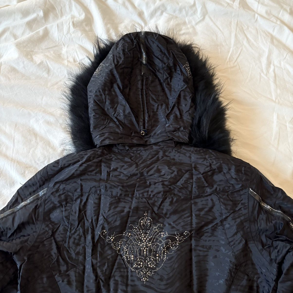 Other Icepeak Black Snow Coat Fur Hood & Fur Cuffs Bejewelled Size US XS / EU 42 / 0 - 6 Thumbnail
