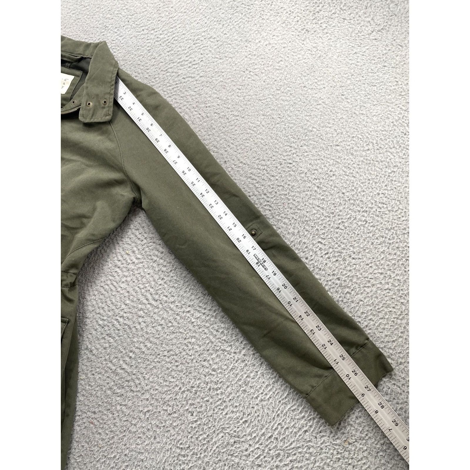 Vintage A New Day Jacket Green Full Zip Roll Tab Snap Up Sleeve Cinch Waist SZ S Womens Front Full Zip Jacket Green Cinch Waist Snaps 90s? Size S / US 4 / IT 40 - 7 Thumbnail