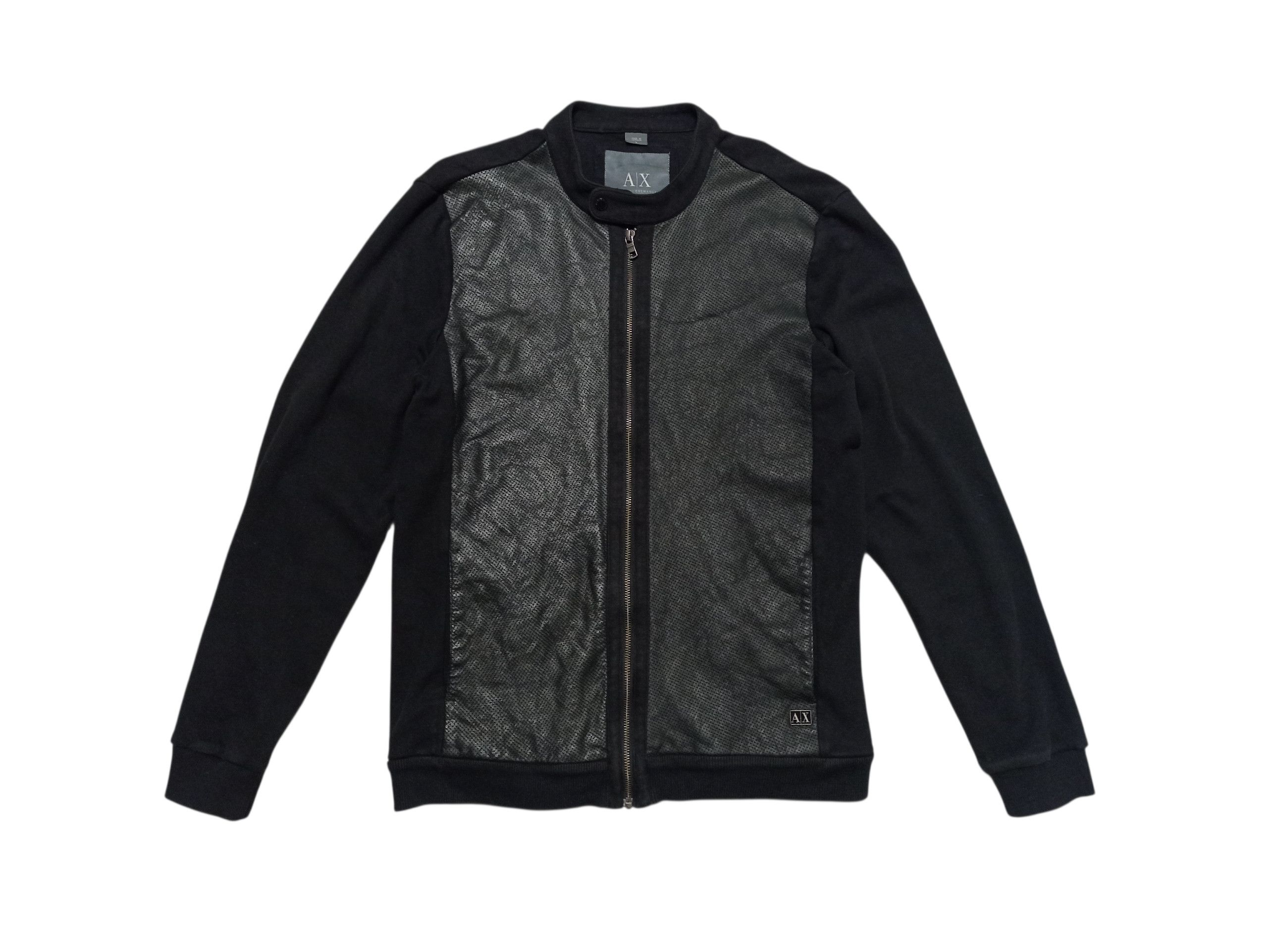 Armani Exchange Armani Exchange Leather Panel Cotton Bomber Jacket Size US L / EU 52-54 / 3 - 1 Thumbnail