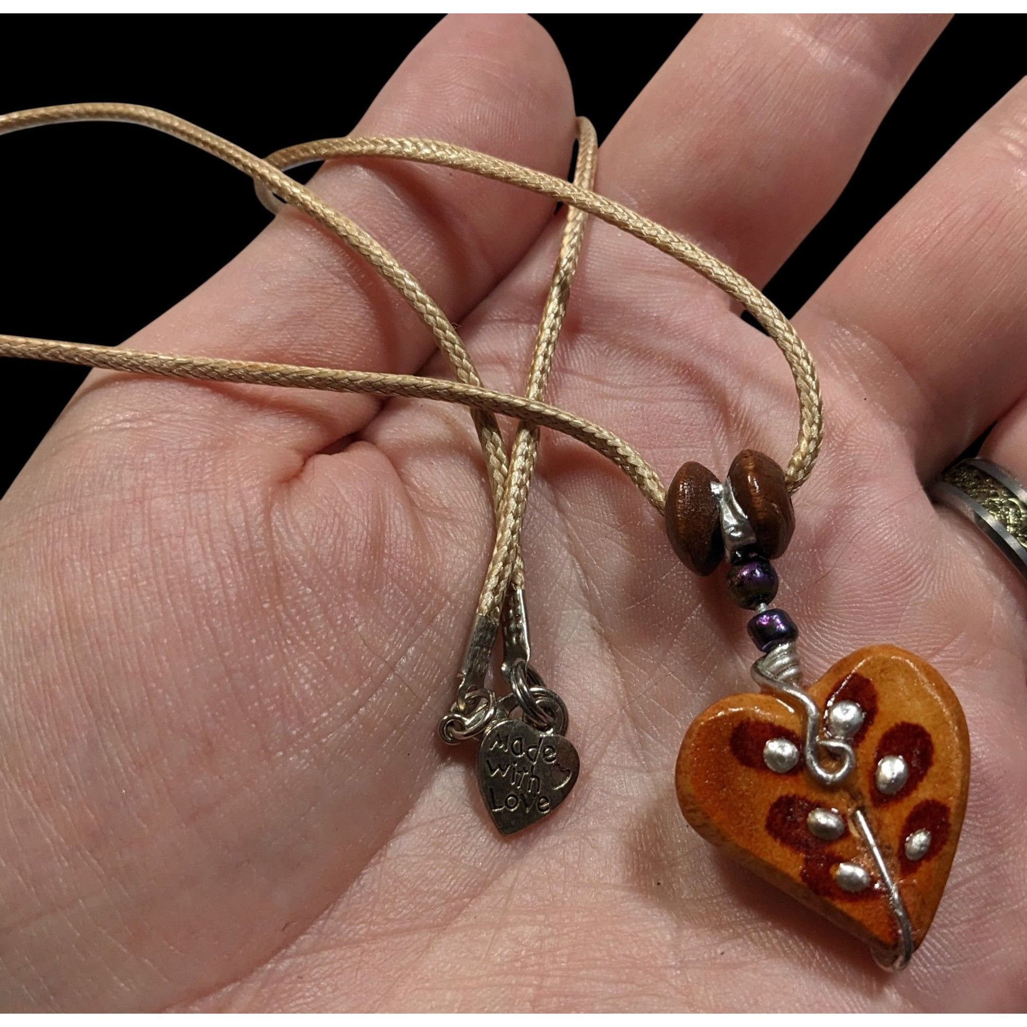 Handmade Handmade Fairycore Carved Wood Heart Pendant Necklace Size ONE SIZE - 3 Thumbnail
