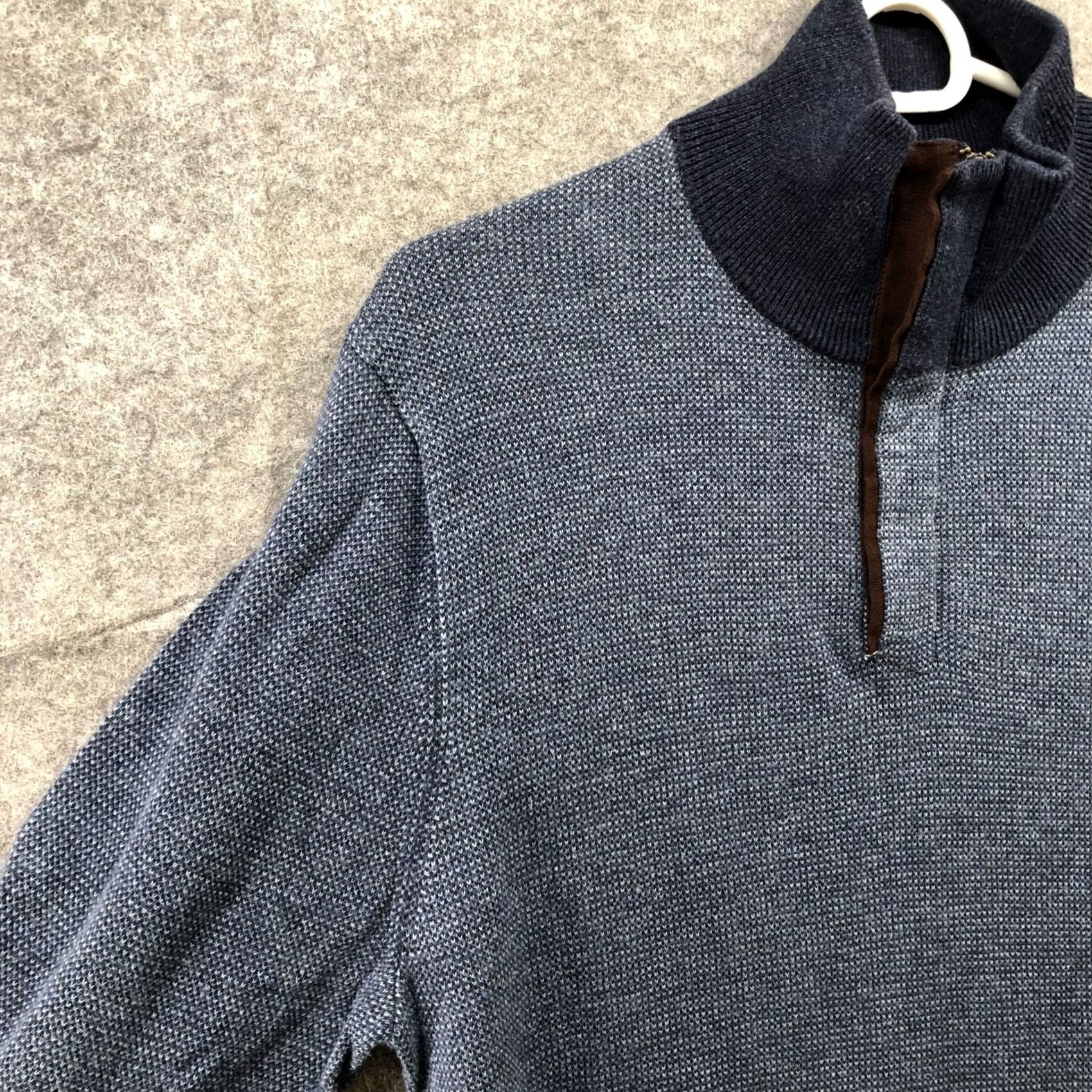 Banana Republic Banana Republic Sweater Shirt Mens M Navy Blue Cotton 1/4 Zip Lightweight Pullover Knitted Mock Neck Casual Regular Size US M / EU 48-50 / 2 - 5 Thumbnail