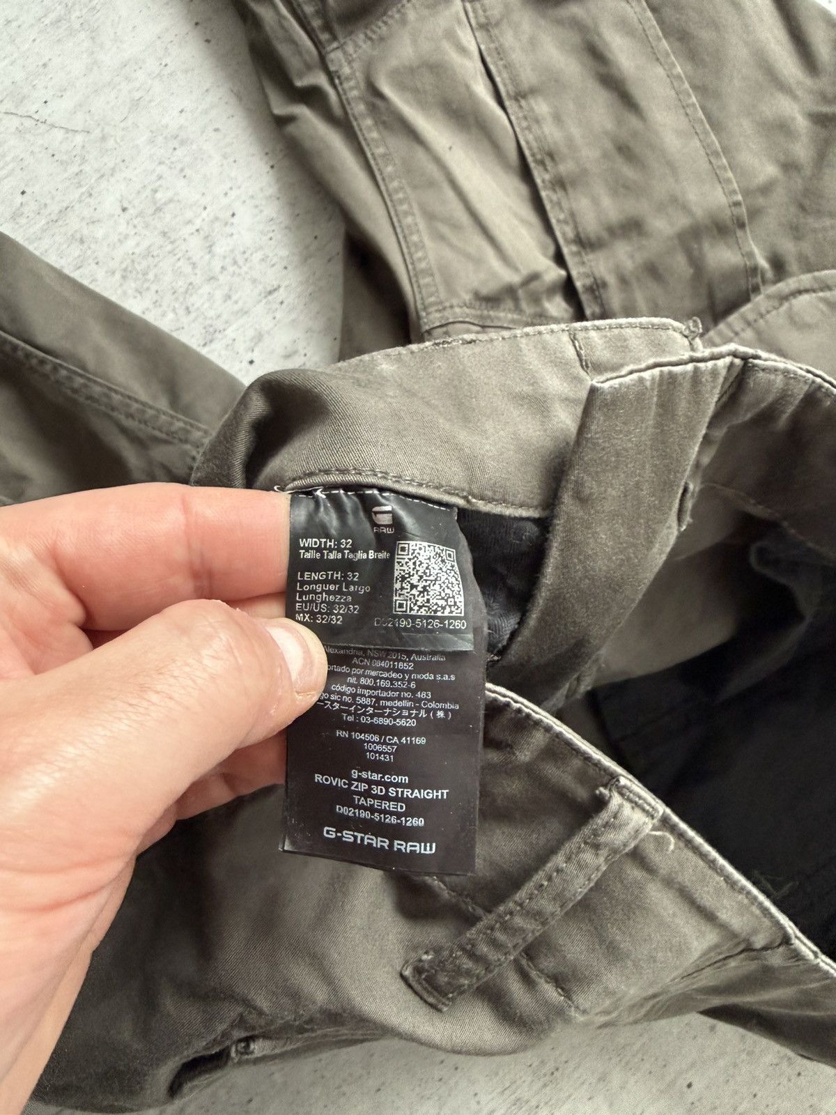 G-Star G-Star RAW Rovic Zip 3D Straight Tapered Cargo Pants Olive Size US 32 / EU 48 - 11 Thumbnail