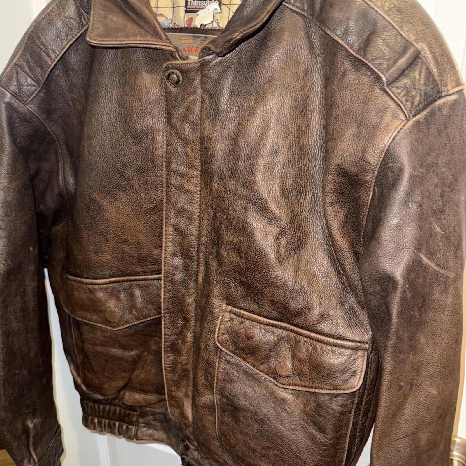 Wilsons Leather Wilson Adventure Bound Flight Aviator Leather Men Jacket Size US L / EU 52-54 / 3 - 2 Thumbnail