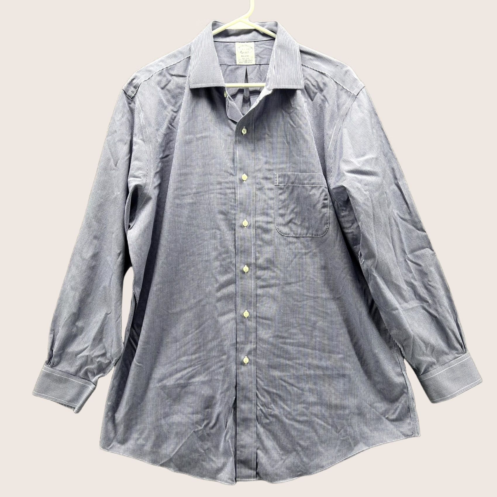 Brooks Brothers Brooks Brothers Shirt Men 16.5 33 Blue Check Button-Down Regent Preppy Supima Regular Casual Form... Size US XL / EU 56 / 4 - 1 Thumbnail