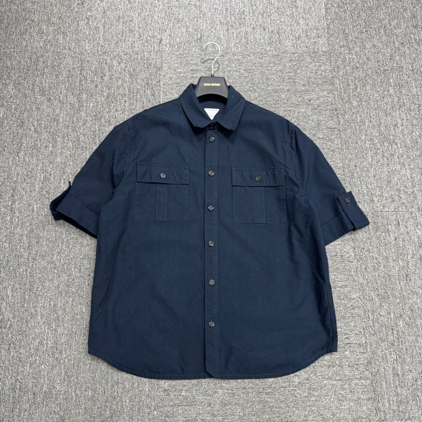 Bottega Veneta Blue Short Sleeve Button-Up Shirt with Pockets Size US L / EU 52-54 / 3 - 1 Thumbnail