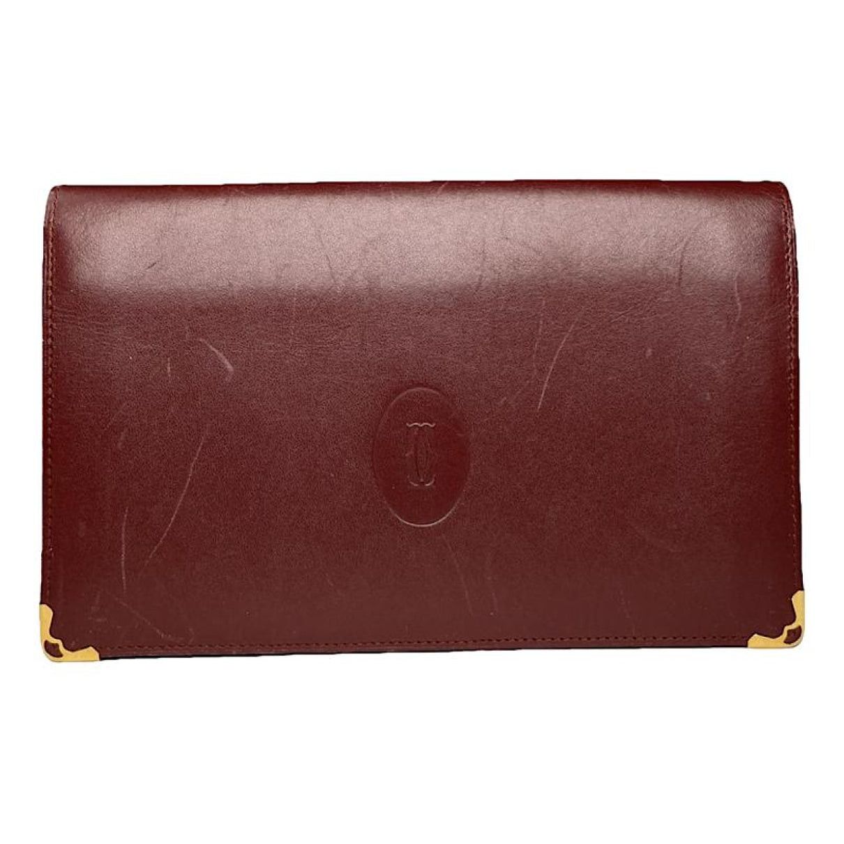 Cartier C Burgundy Patent Leather Clutch Bag Size ONE SIZE - 1 Thumbnail