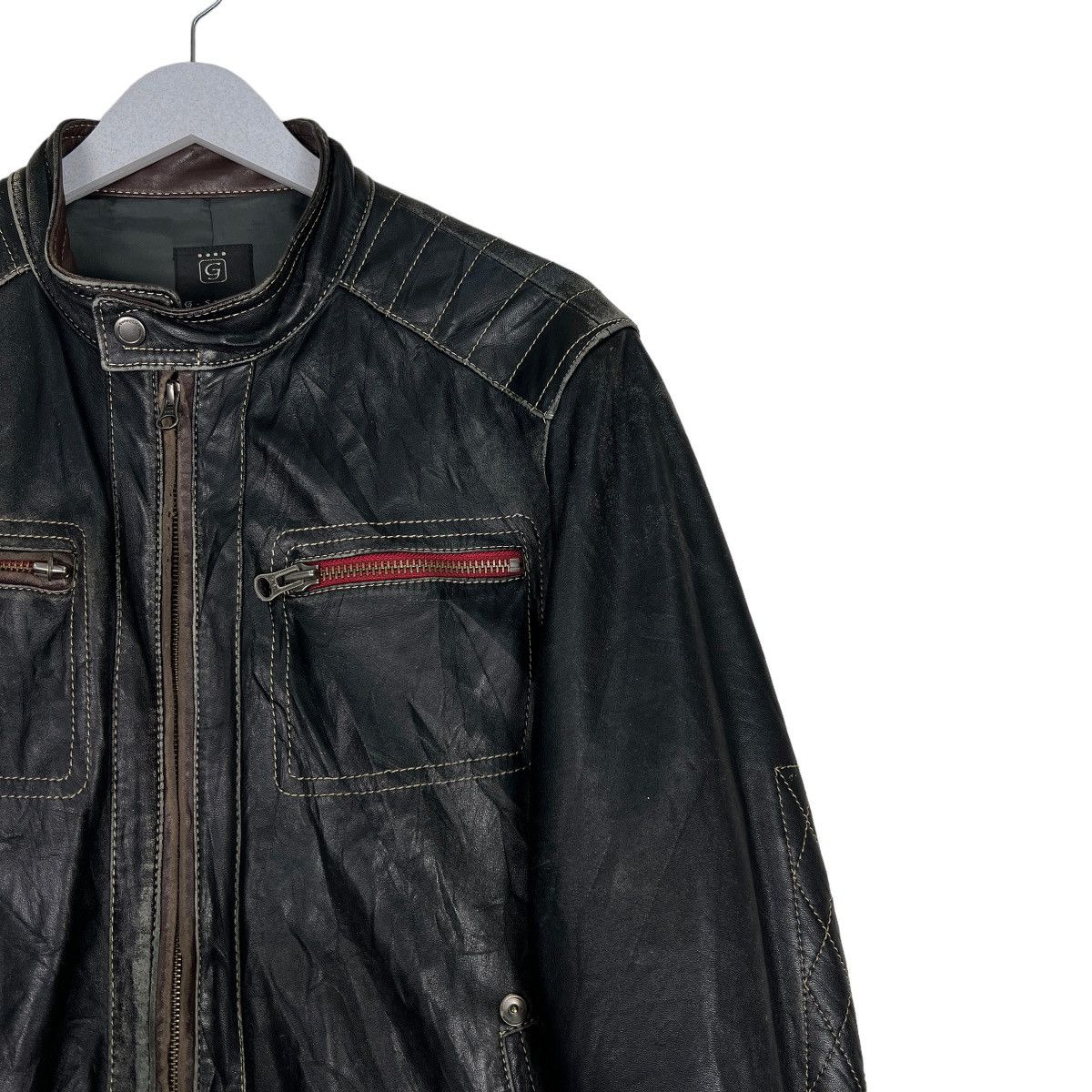 14th Addiction 🔥 G STAGE LEATHER RIDER MOTO JACKET Size US L / EU 52-54 / 3 - 6 Thumbnail