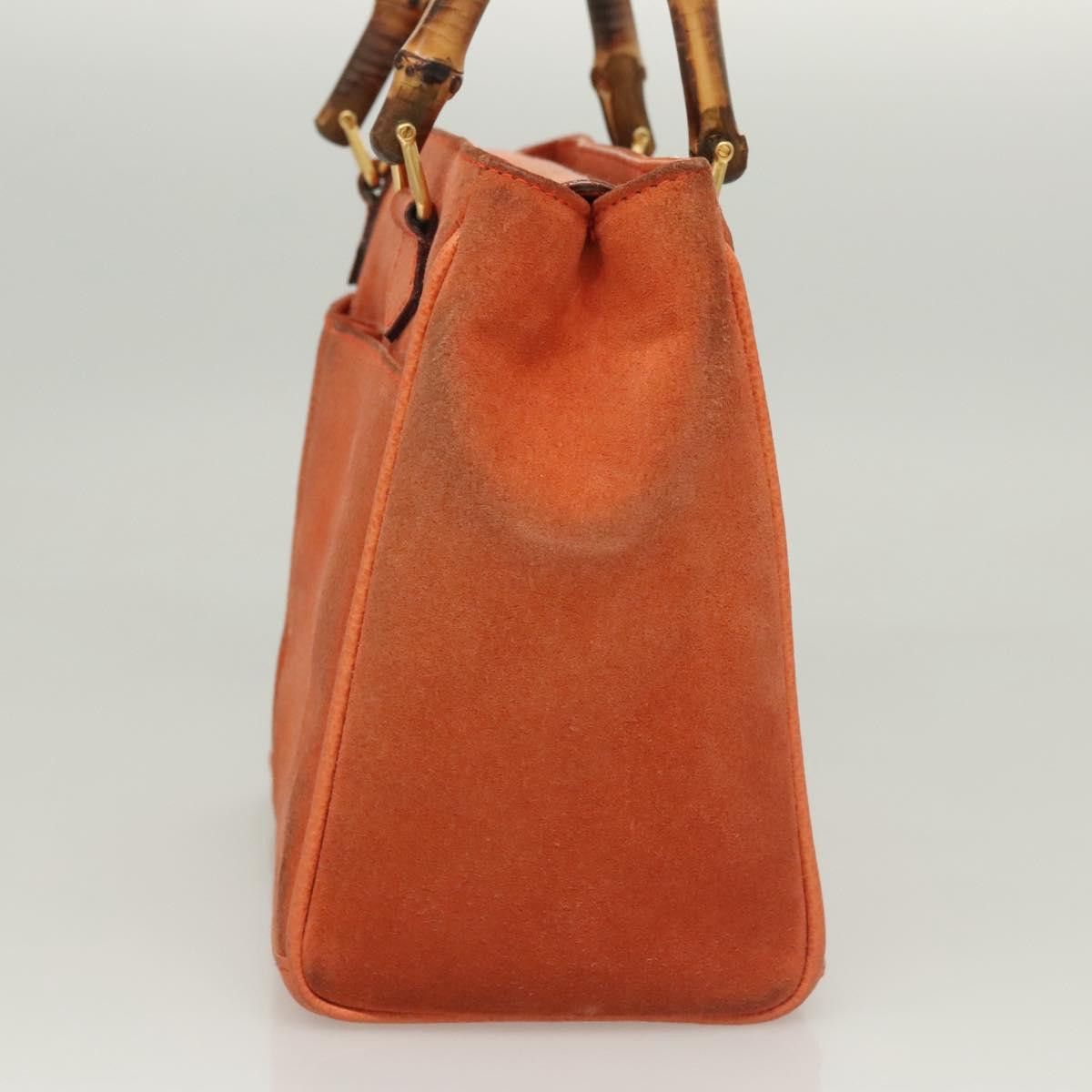 Gucci GUCCI Bamboo Hand Bag Suede Orange Gold 000 123 000 123 Size ONE SIZE - 5 Thumbnail