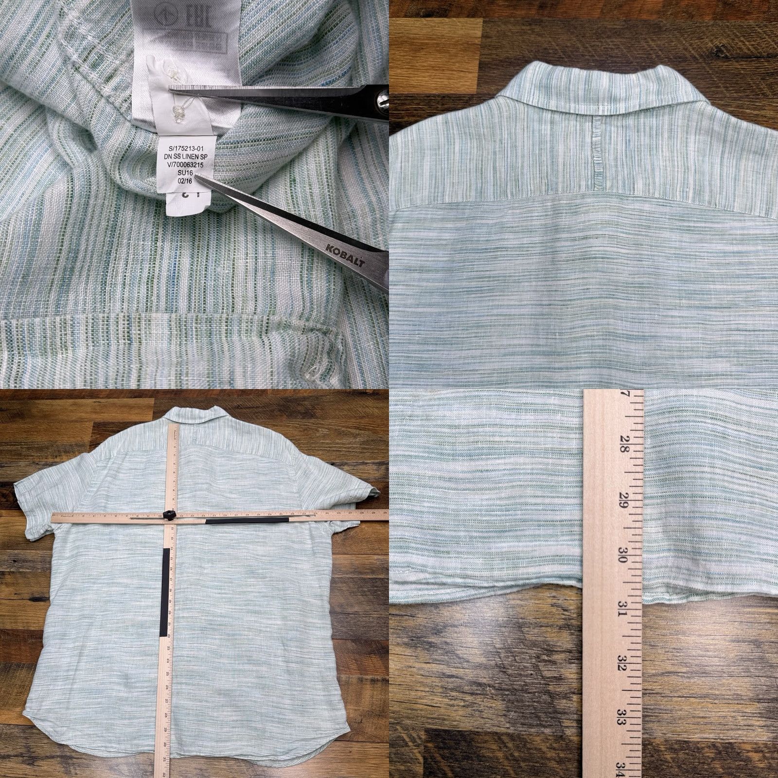 Banana Republic Banana Republic Linen Shirt Mens XL Green Button Up Size US XL / EU 56 / 4 - 8 Thumbnail