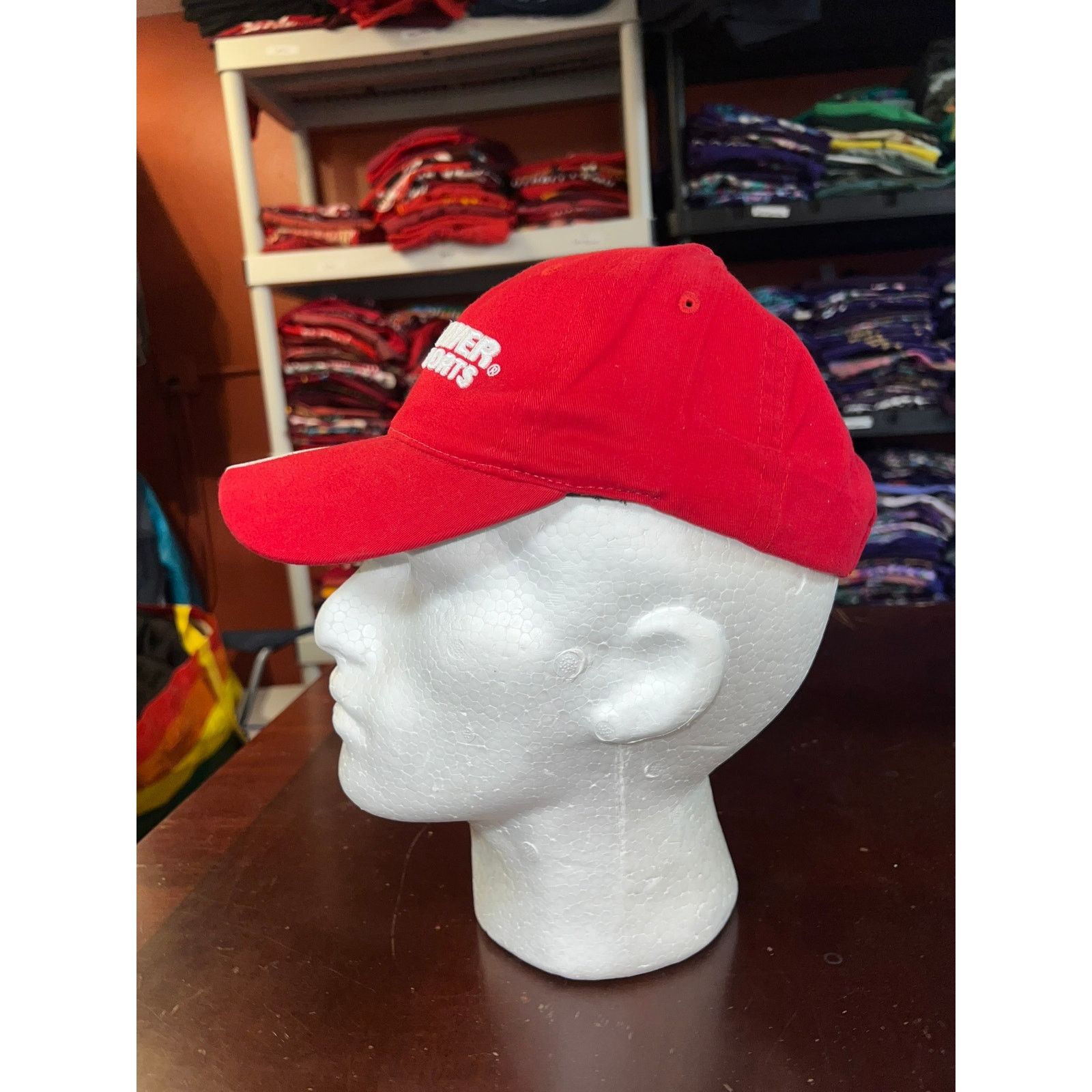 Vintage Vintage Mayflower Motorsports Hat Black Red Cap Headwear OS Size ONE SIZE - 4 Thumbnail
