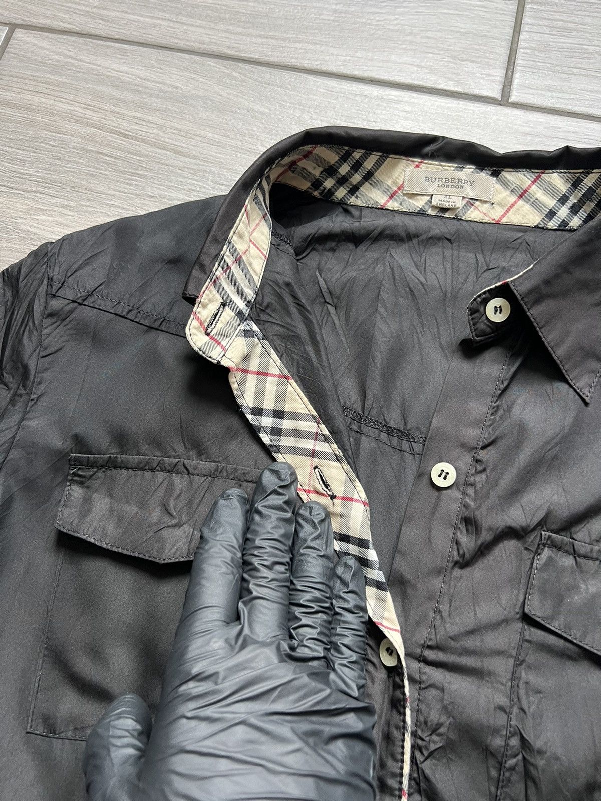 Burberry Burberry Shirt Nova Check Black Size L / US 10 / IT 46 - 3 Thumbnail