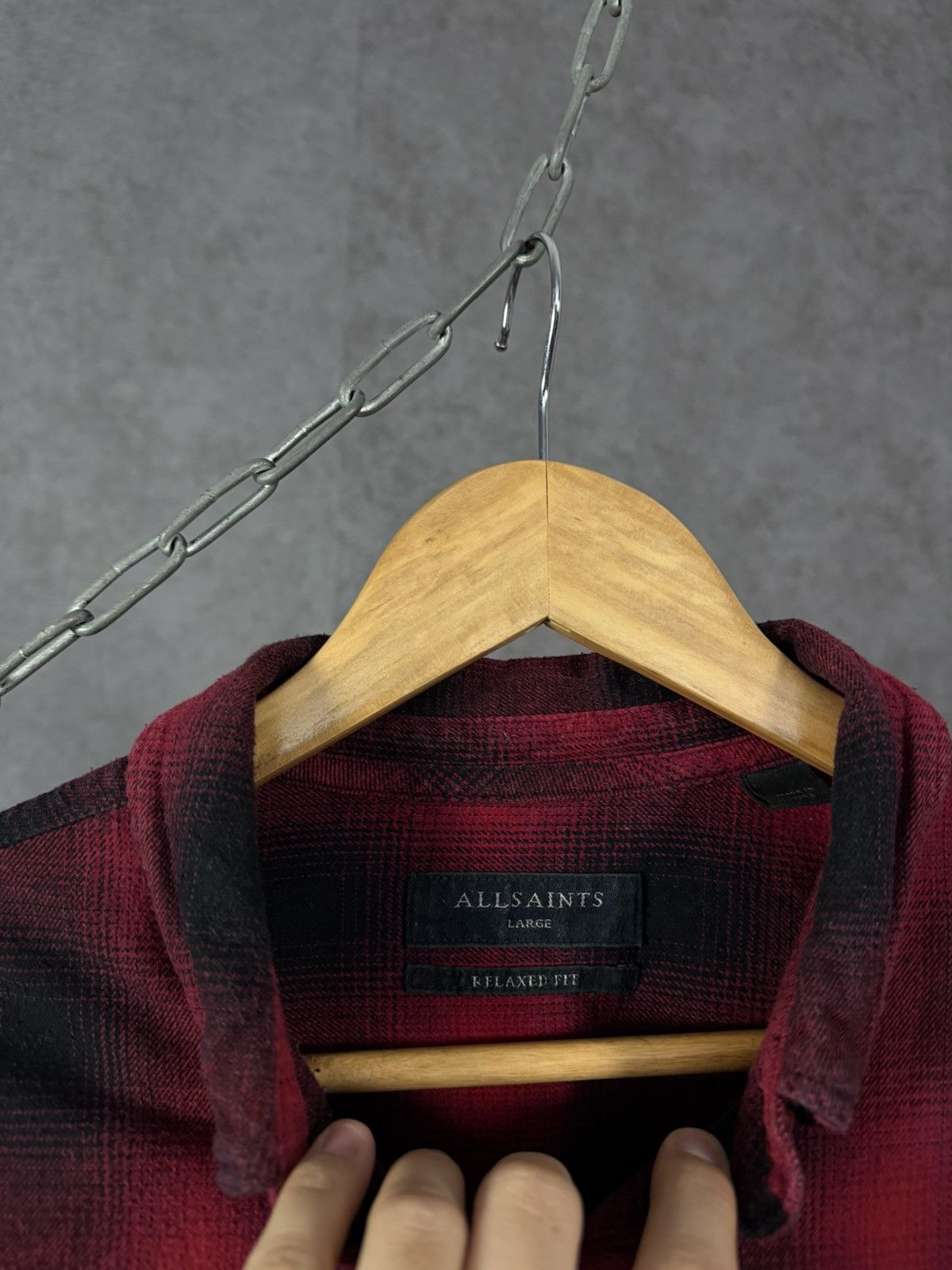 Allsaints Allsaints luxury designer flannel logo relaxed shirt Size US L / EU 52-54 / 3 - 4 Thumbnail