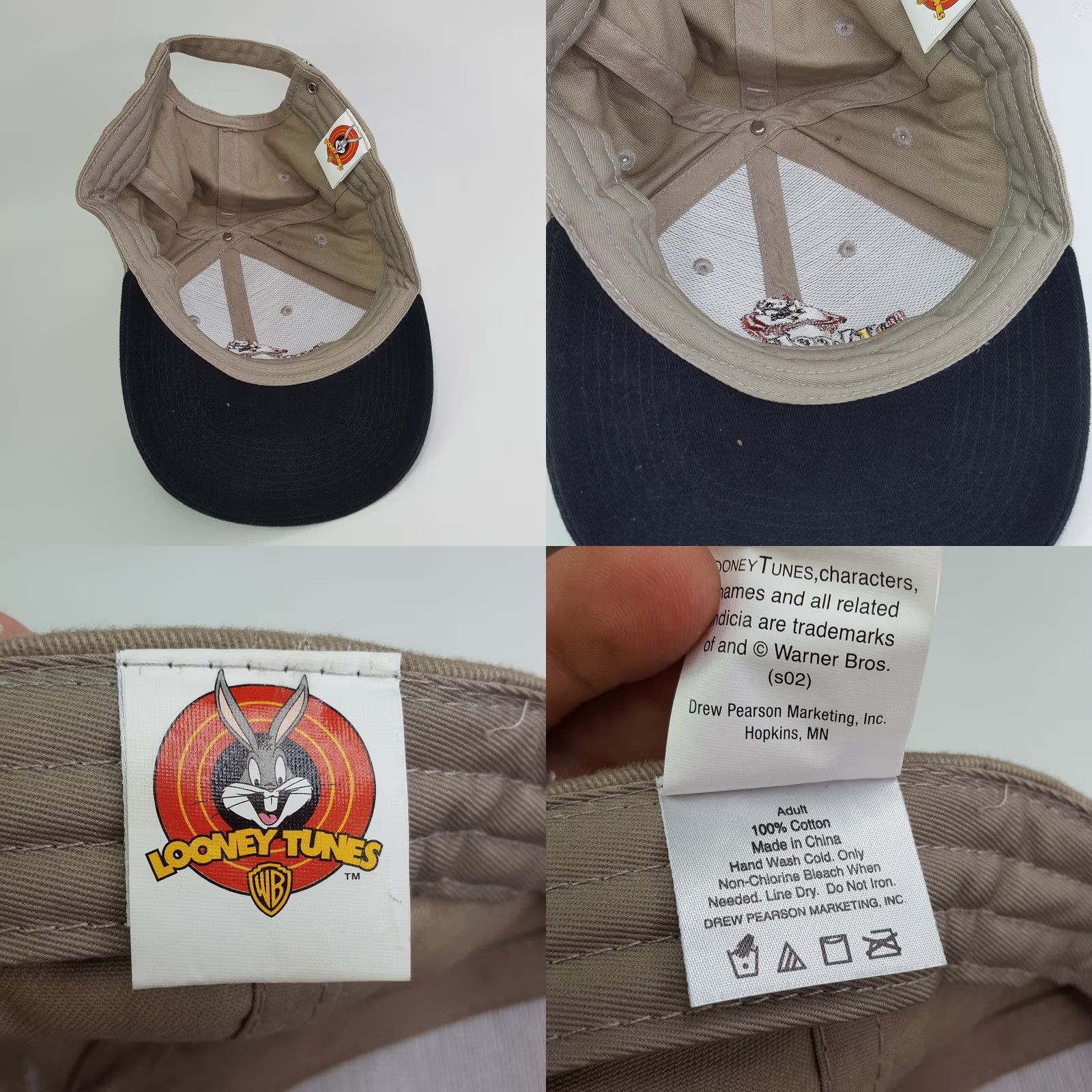 Vintage VINTAGE Looney Tunes Taz Cartoon Adjustable Hat Beige Baseball Cap Men Twill Cotton 90s Tasmanian Devil Embroidered Adjustable Lightweight Br eathable Size ONE SIZE - 8 Thumbnail