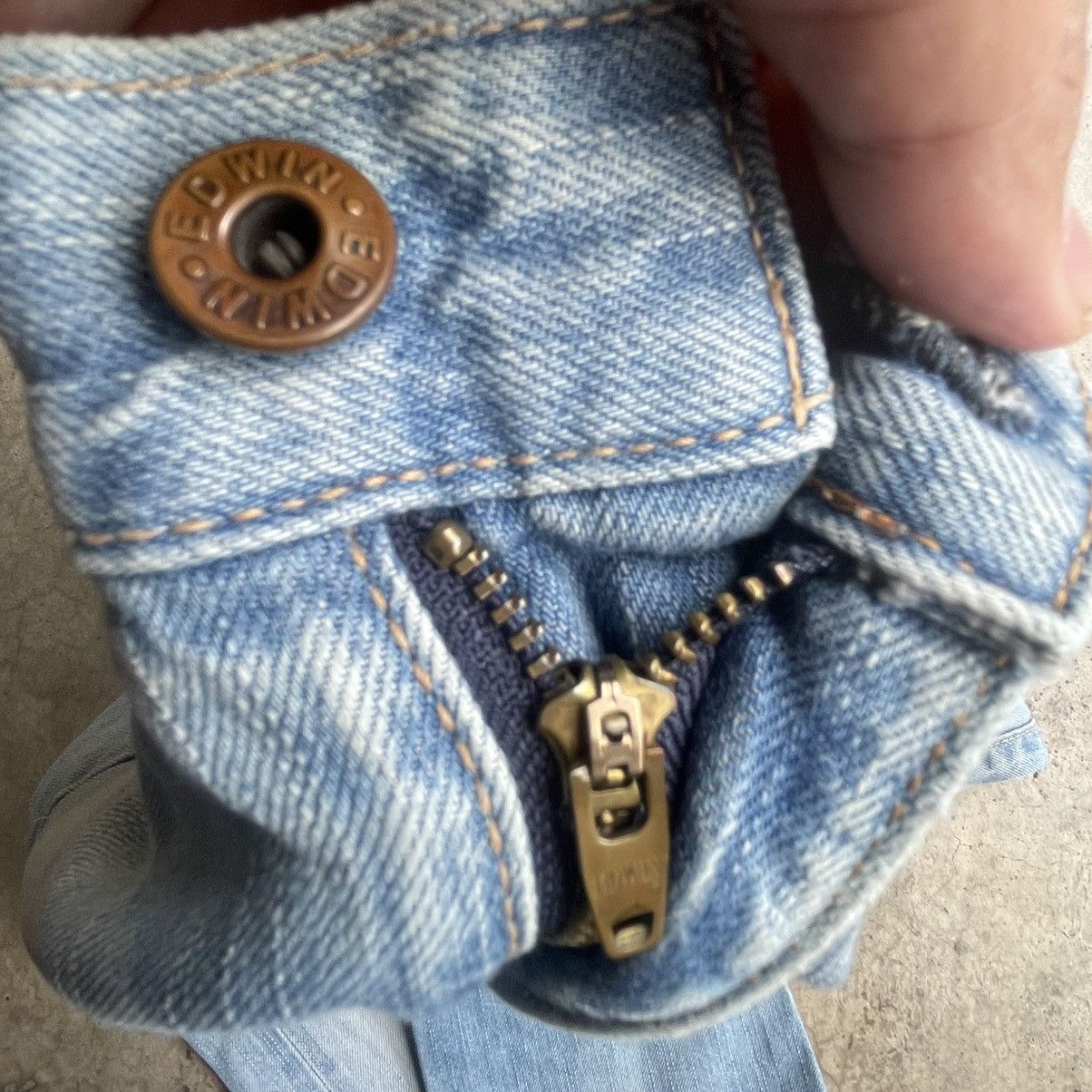 Edwin 🔥Vintage Edwin 505ZXX Stoned Washed Ripped Distress Jeans Size US 30 / EU 46 - 11 Thumbnail