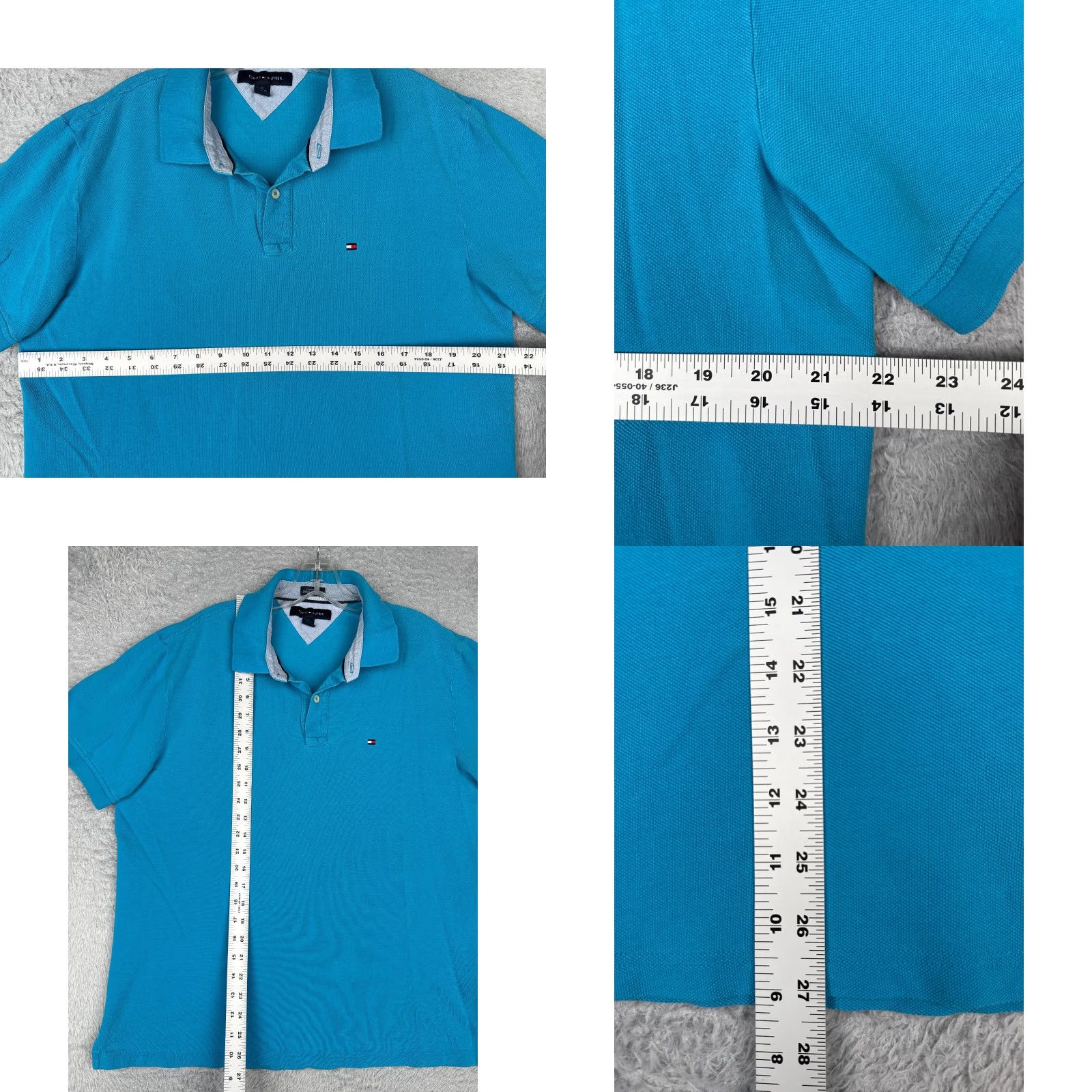 Tommy Hilfiger Tommy Hilfiger Polo Shirt Men Blue Cotton Extra Large Custom Fit Short Sleeve Size US XL / EU 56 / 4 - 8 Thumbnail