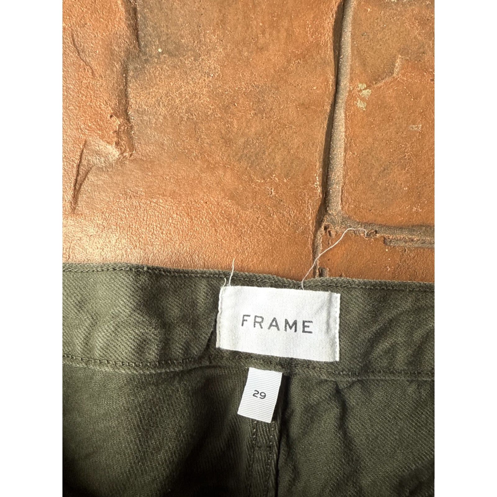 Frame VINTAGE FRAME Double Knee Carpenter Jeans 29x30.5 Green Button Fly Women 29 Green Denim Jeans Carpenter Pockets 29x30.5 Womens feminino Size 29" - 2 Thumbnail