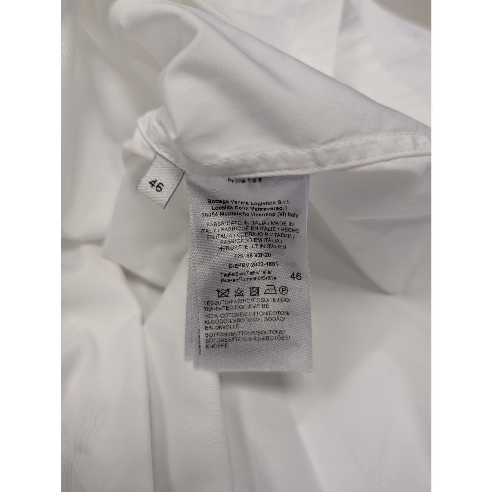 Bottega Veneta o1rshd1 Compact Cotton Button-Up Shirt in Optic White Size US S / EU 44-46 / 1 - 17 Thumbnail