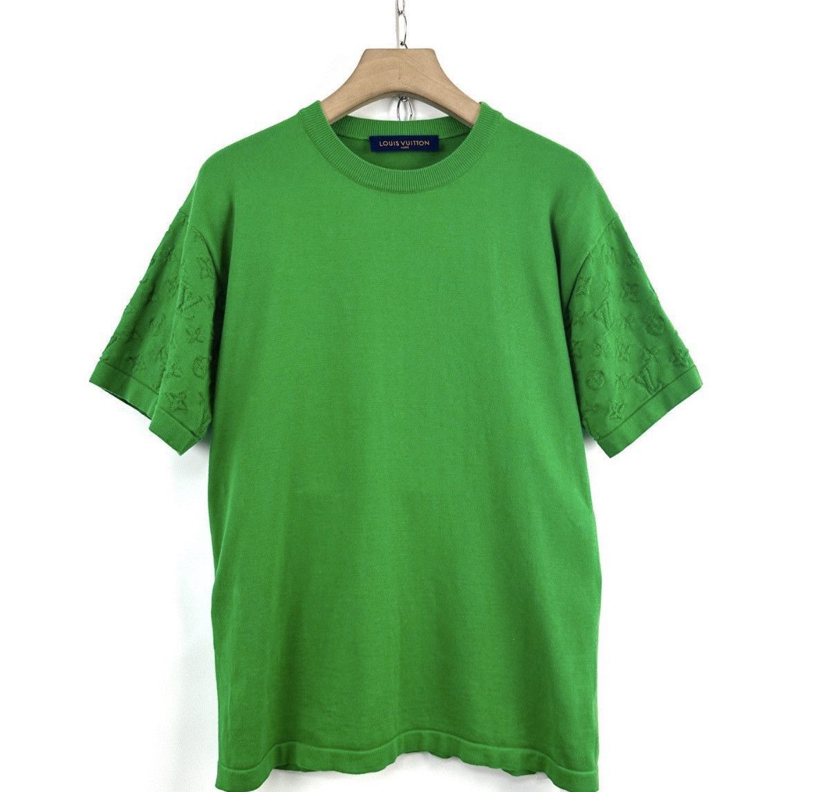 Louis Vuitton Green Short Sleeve Shirt with Embroidered Sleeves Size US M / EU 48-50 / 2 - 1 Thumbnail