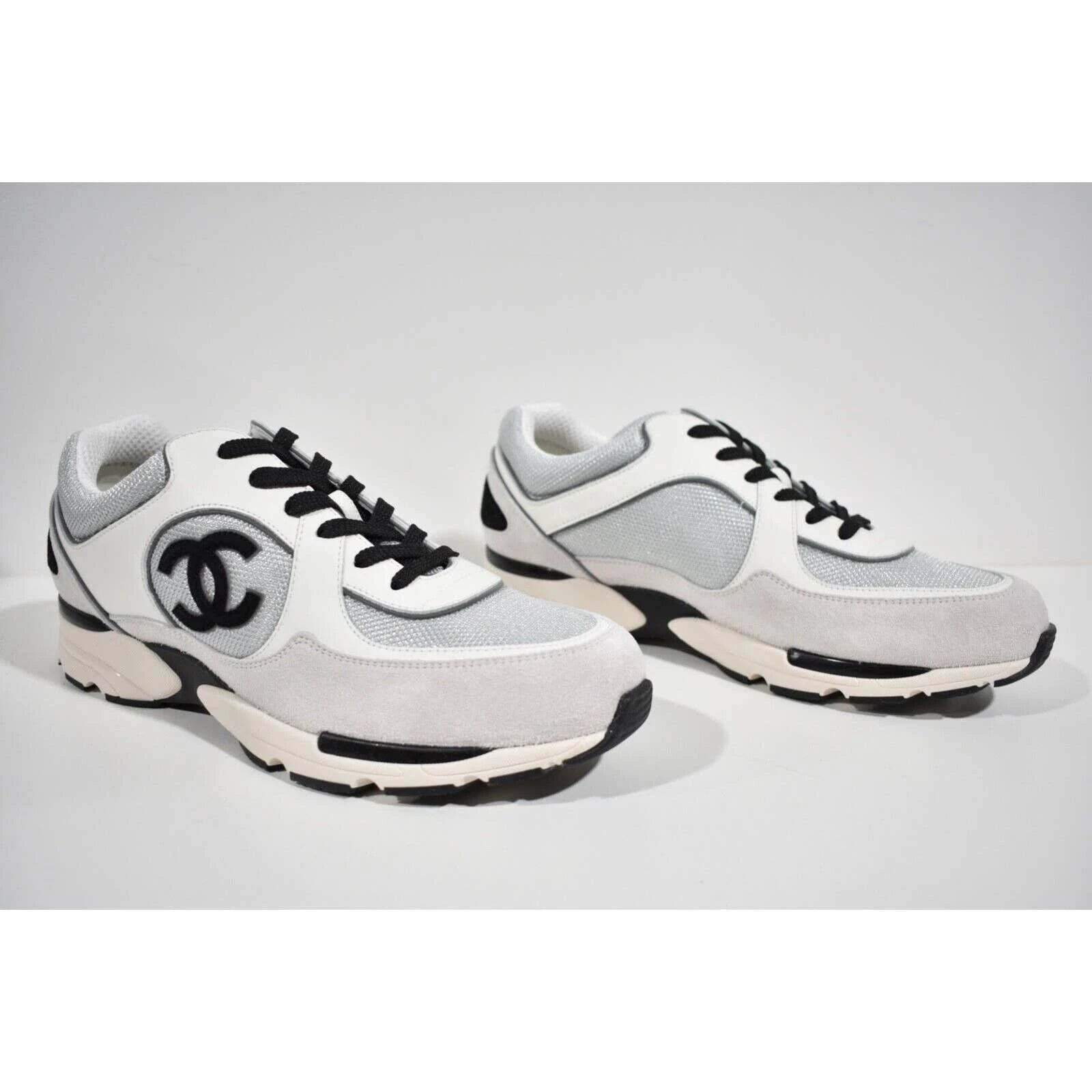 Chanel Chanel Black White CC Logo Low Top Trainer Sneaker 46 13 Size US 13 / EU 46 - 4 Thumbnail