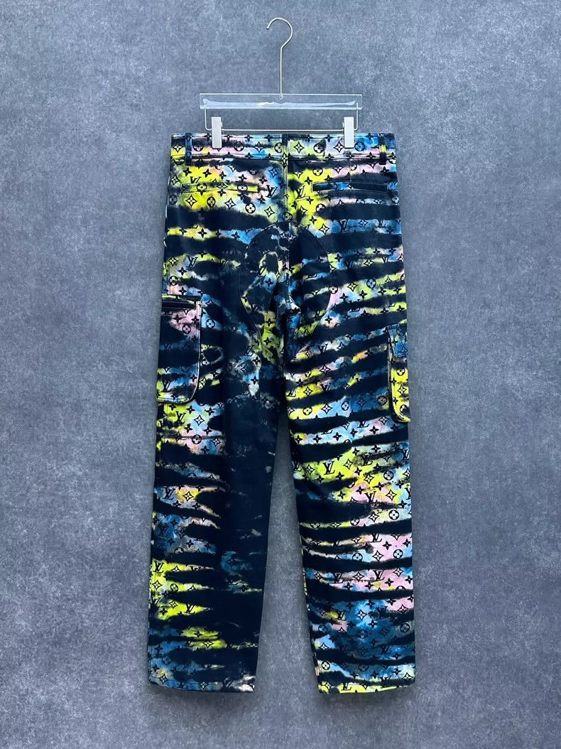 Louis Vuitton Louis Vuitton FW21 Colorful Laser Tie-Dye Old Flower Denim Size US 34 / EU 50 - 2 Thumbnail
