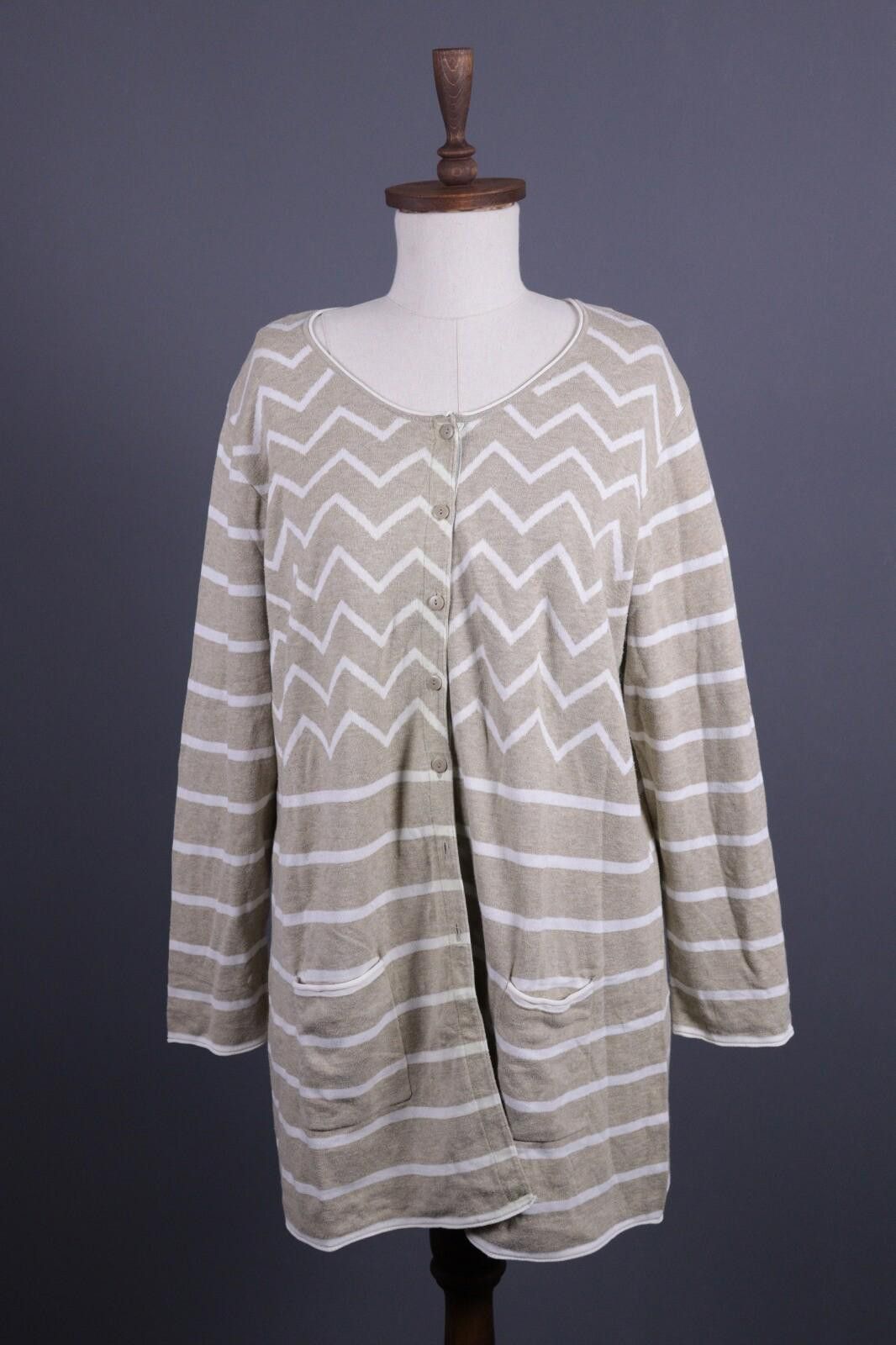 Designer Gudrun Sjoden Beige Geomertic Knit Sweater Size XL Size XL / US 12-14 / IT 48-50 - 1 Thumbnail