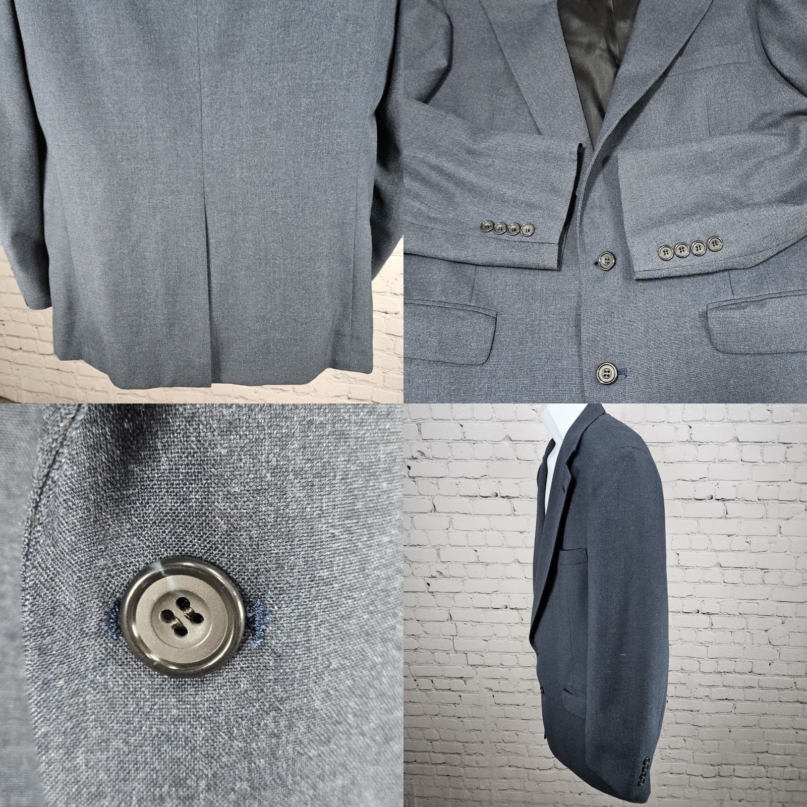 Brooks VINTAGE Christian Brooks Blazer Sport Coat Blue 2 Button Notch Single-Vented 42 XL Mens Size 42R - 9 Thumbnail