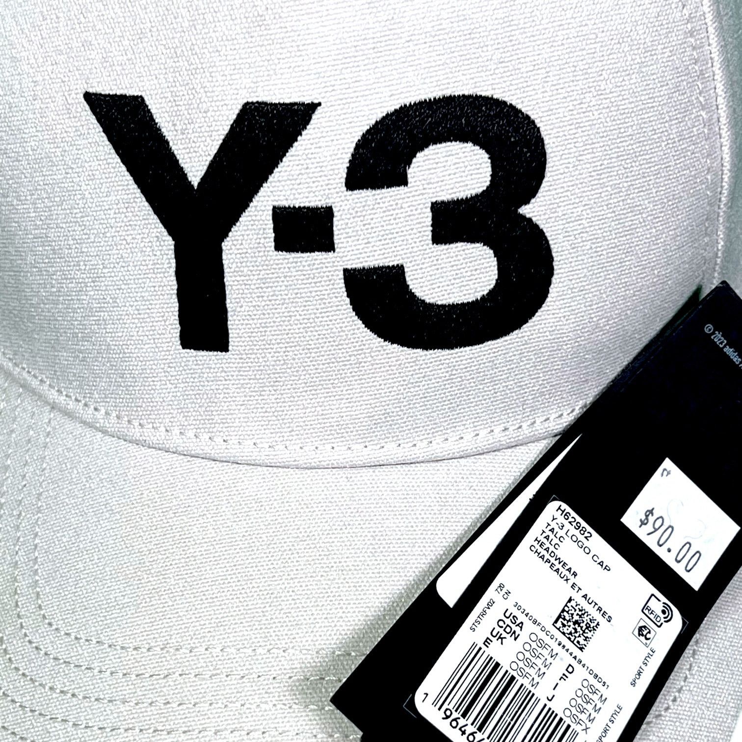 Yohji Yamamoto Men's Y3 Adidas Yohji Yamamoto Logo Strapback Hat Light Gray Size ONE SIZE - 2 Thumbnail