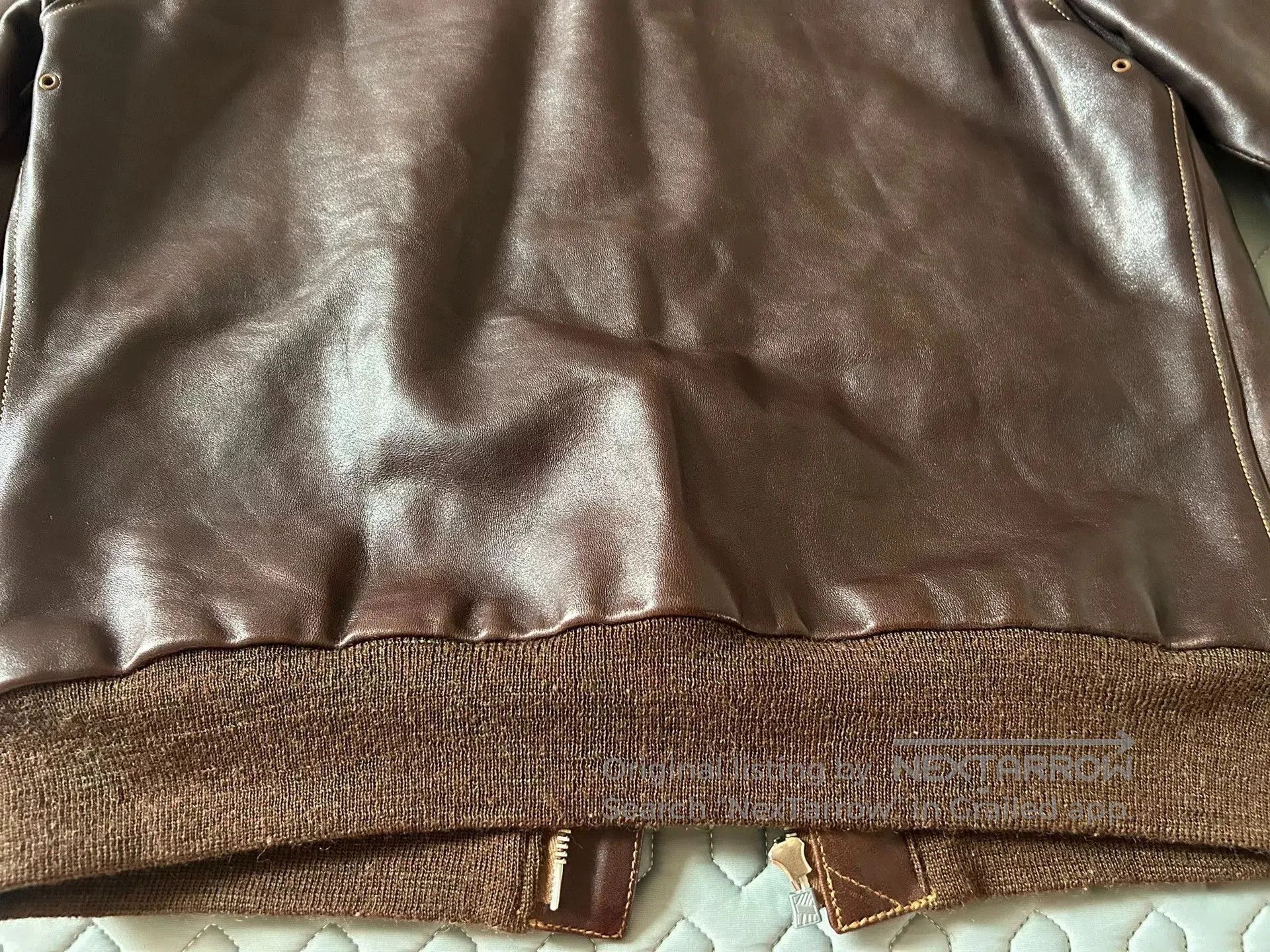 Japanese Brand soft brown A2 pilot jacket with colorful details. Size US M / EU 48-50 / 2 - 6 Thumbnail