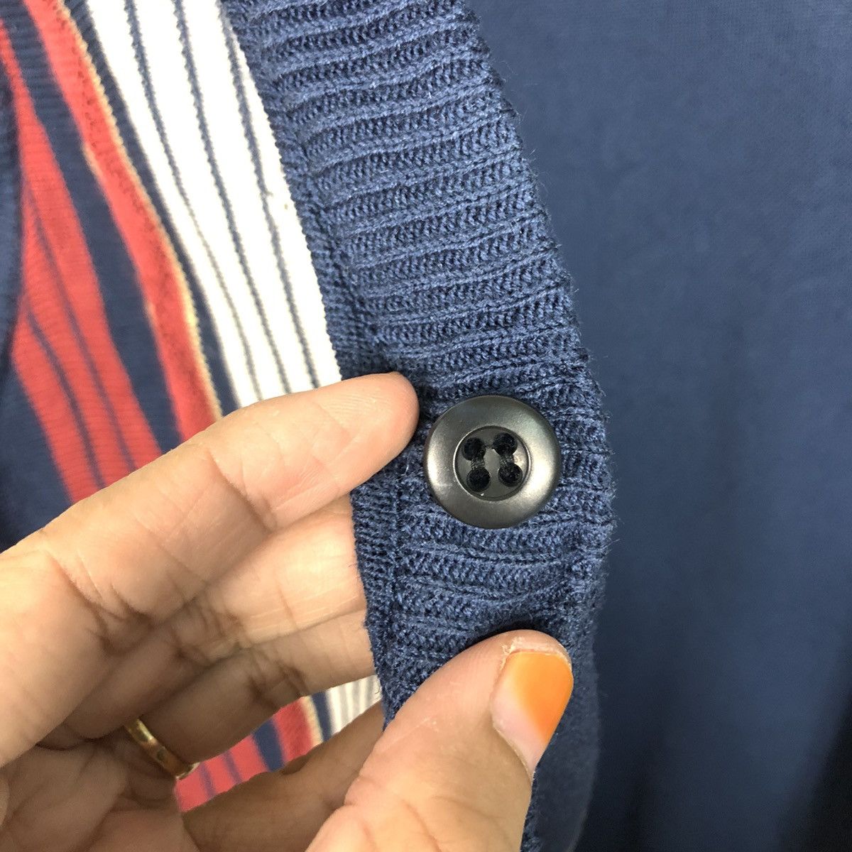 Japanese Brand Vintage Knit Sweater Tank Top Stripe Lindbergh Issey Miyake Size US L / EU 52-54 / 3 - 17 Thumbnail
