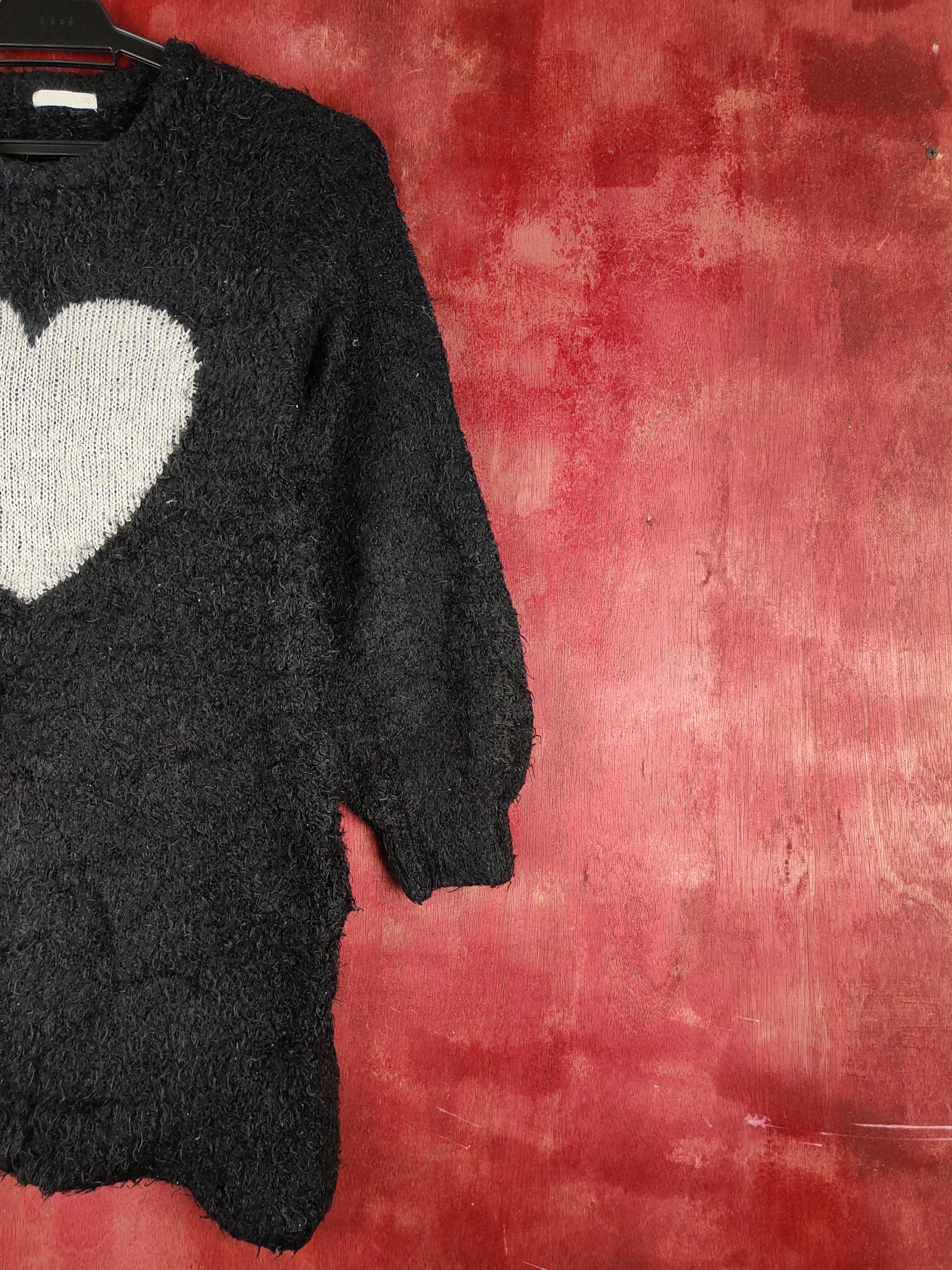 GU GU Black Shag Shaggy Fur Mohair Knitwear #S2161 Size S / US 4 / IT 40 - 5 Thumbnail