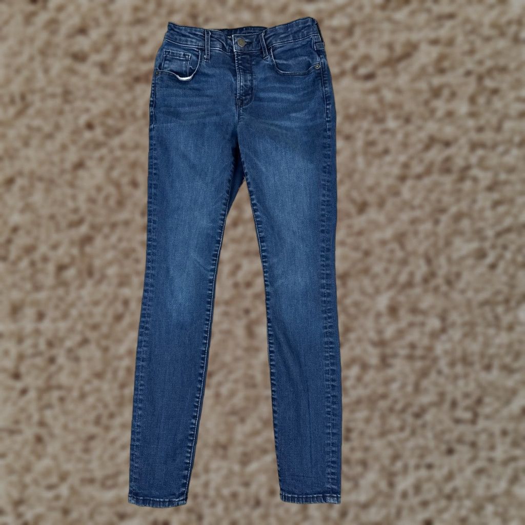 Old Navy Old Navy Jeans Womens 14 Blue Denim Rockstar Super Skinny Extra High Rise 31x28 90s Retro American Designer Womens Size 36" / US 14 / IT 50 - 1 Thumbnail