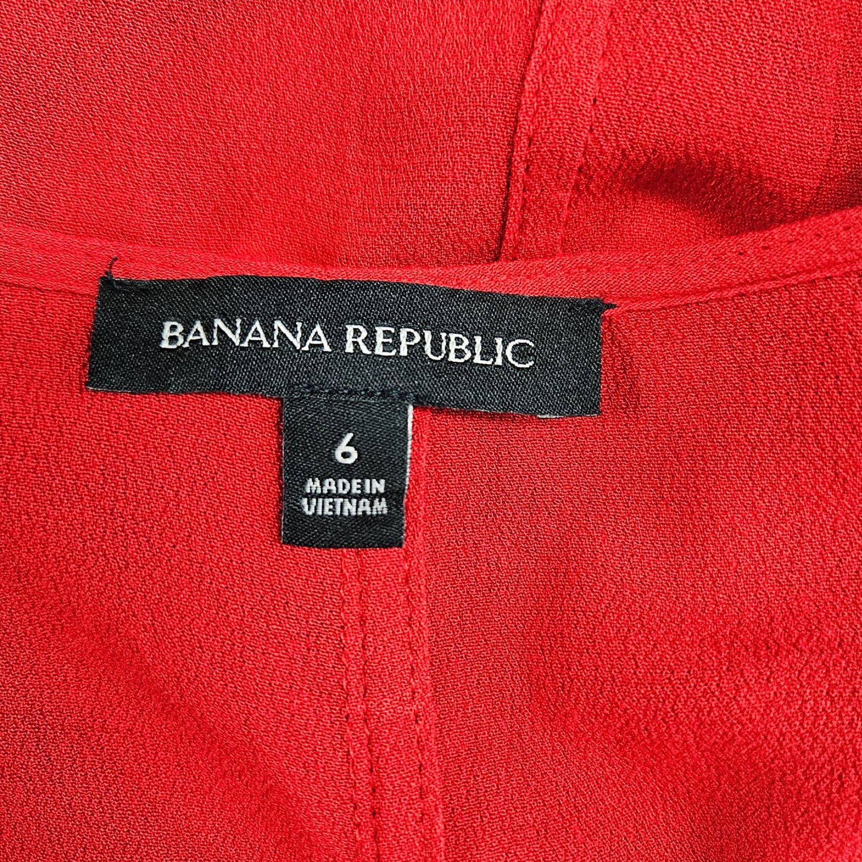 Banana Republic Banana Republic Womens Handkerchief Hem Dress Wrap Sz 6 Solid Red V-Neck Size M / US 6-8 / IT 42-44 - 5 Thumbnail