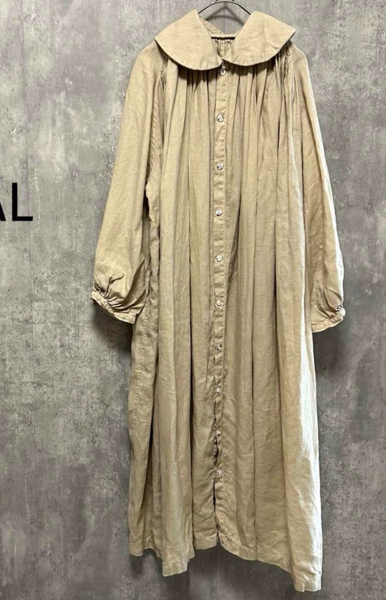 Kapital Linen Peter Pan Collar Long Coat-2506 Size US S / EU 44-46 / 1 - 1 Thumbnail