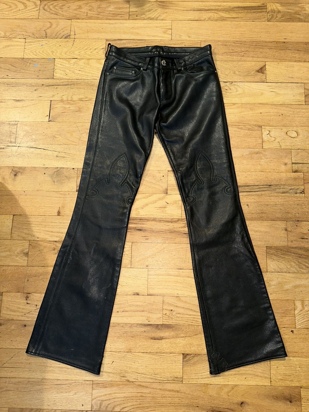 Chrome Hearts Chrome Hearts Leather Pants Size US 31 - 1 Thumbnail