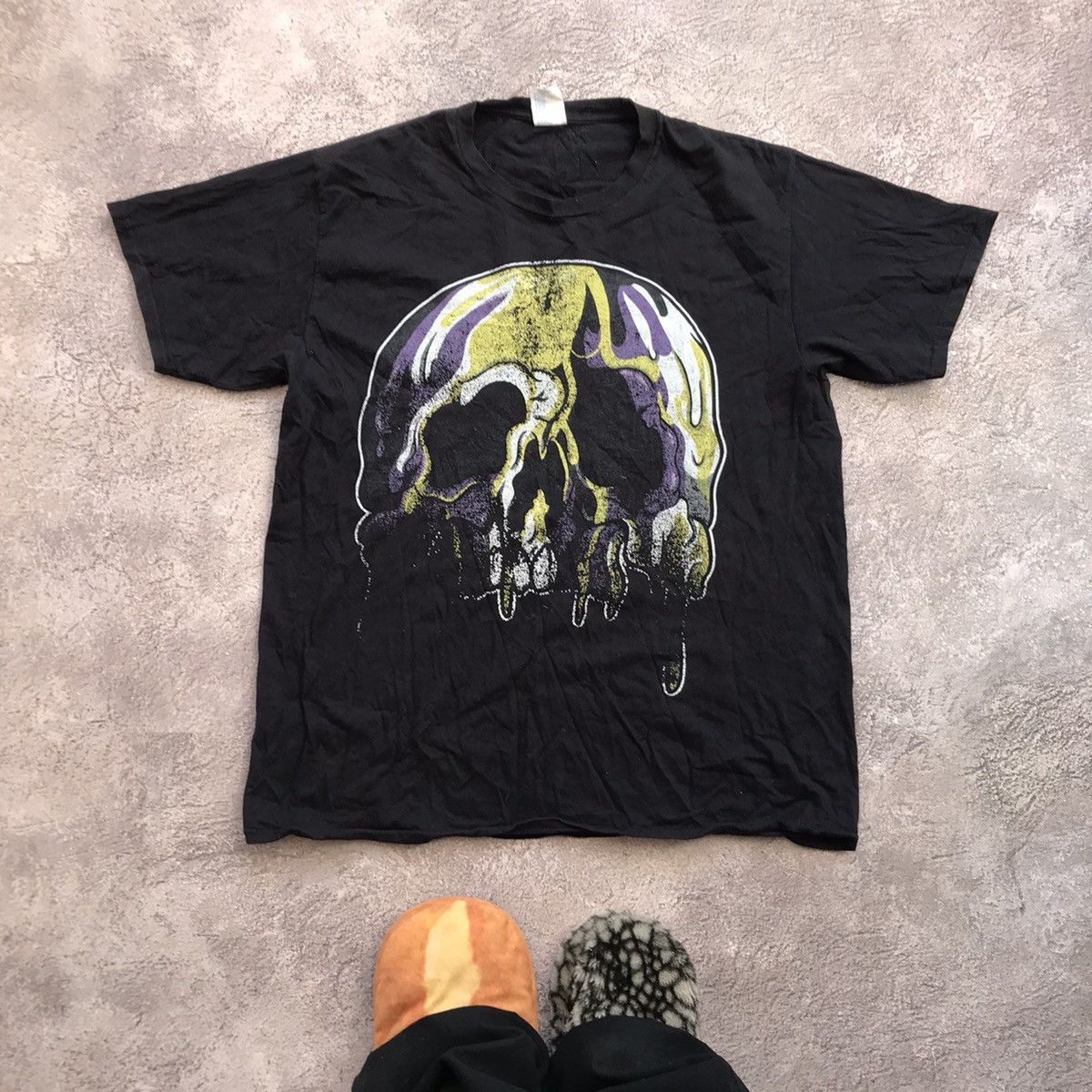Vintage Vintage 90s Skull Graphic Tee Grunge Horror Thrashed Boxy L Size US L / EU 52-54 / 3 - 2 Thumbnail