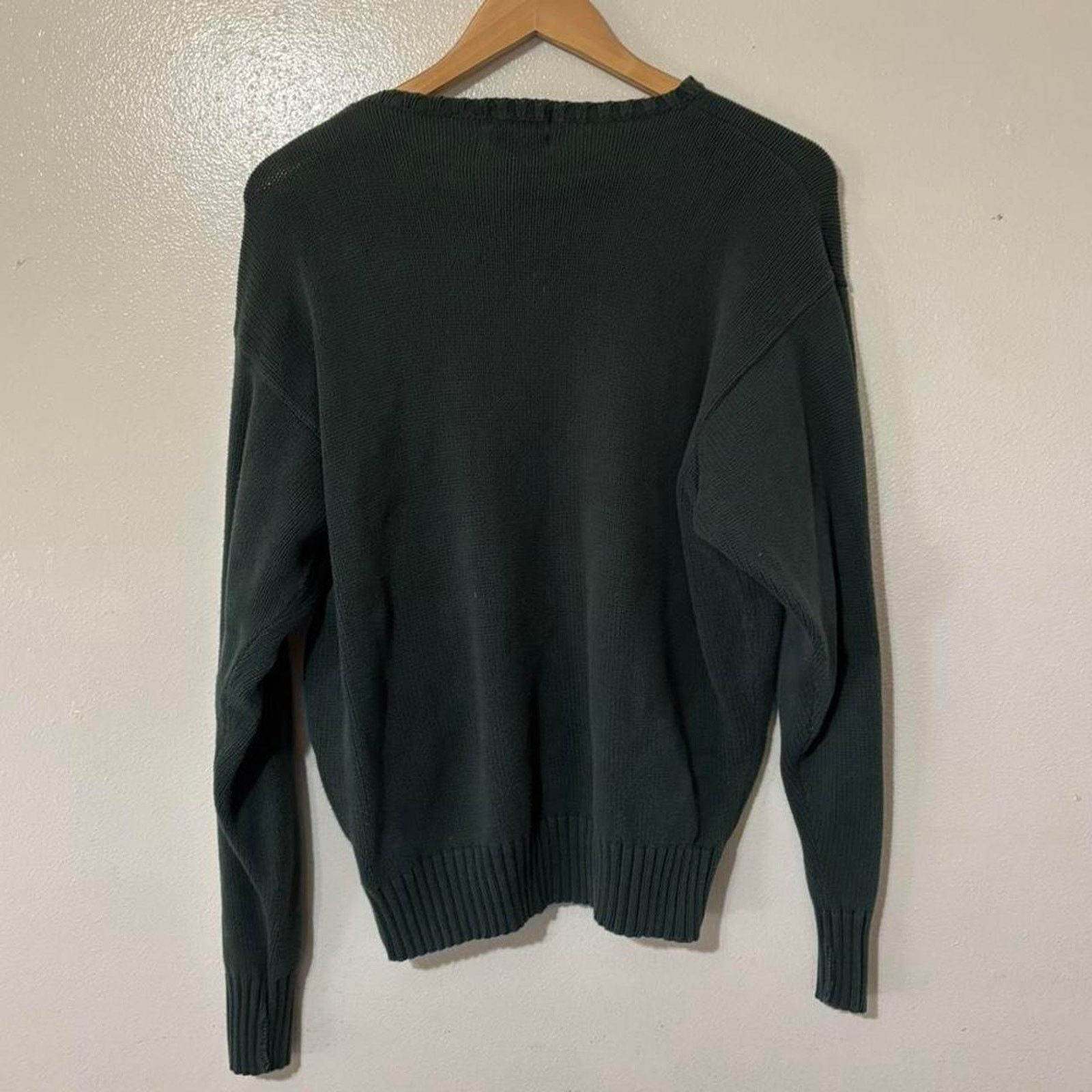 Polo Ralph Lauren Vintage 90s Polo Ralph Lauren Green Knit Crewneck Sweater Size US XL / EU 56 / 4 - 3 Thumbnail