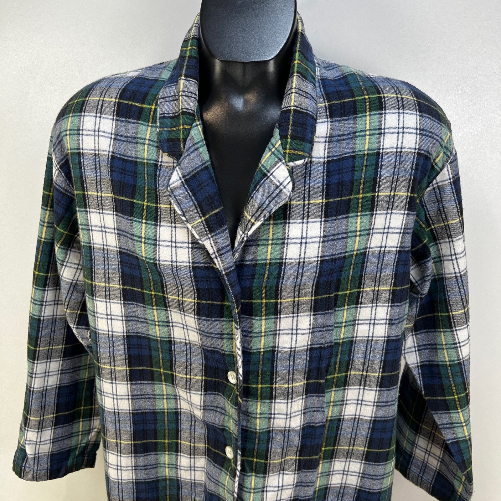 Brooks Brothers × Vintage Vintage Brooks Brothers Plaid Flannel Sleep Shirt Blue Size US S / EU 44-46 / 1 - 2 Thumbnail
