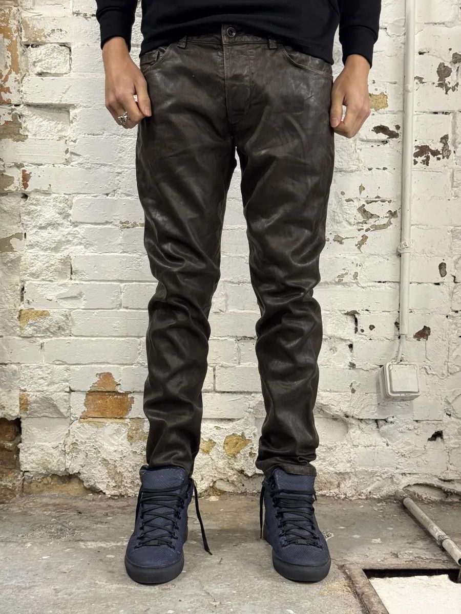 Diesel Diesel Black Gold Brown Cow Leather Dark Pants Size US 31 - 2 Thumbnail